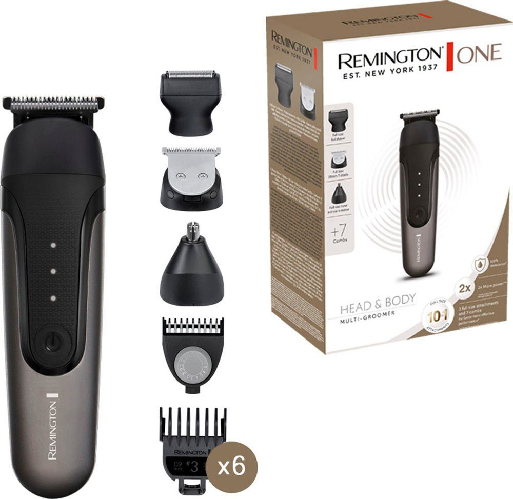 Remington Haar- und Bartschneider PG760 One Head&Body Multigroomer, inkl.10 Aufsteckköpfe/-kämme
