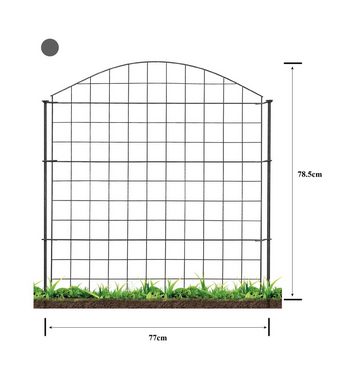 HC Garten & Freizeit Metallzaun Teichzaun Oberbogen Komplettset anthrazit 11 tlg., (Set), Beliebig erweiterbar, Stecksystem