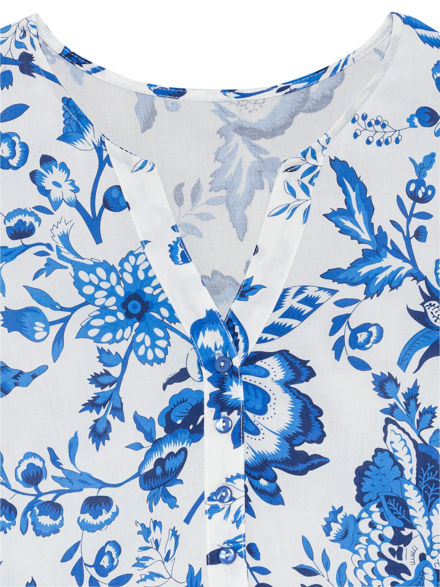 Maxikleid mit Blumenprint und kurzer Knopfleiste