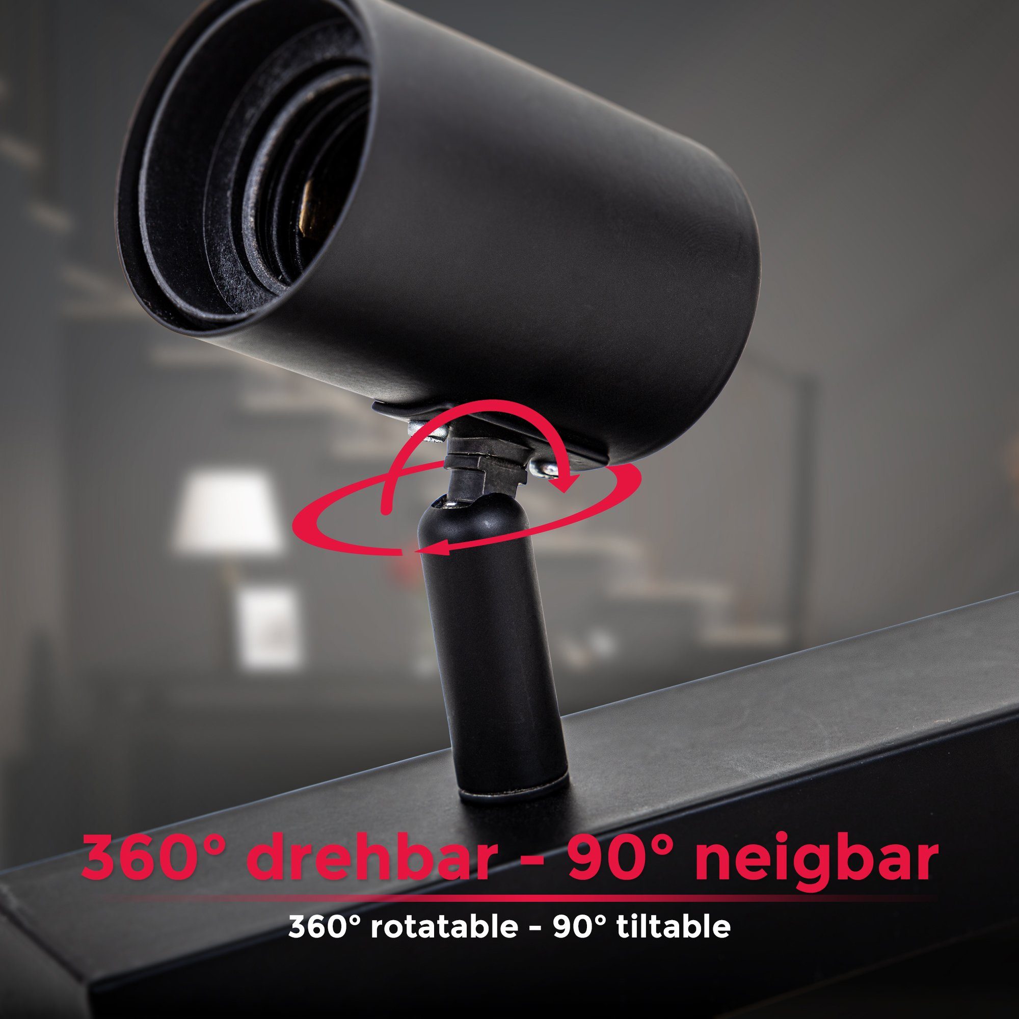 B.K.Licht LED Deckenspots, ohne Leuchtmittel, Deckenleuchte, Retro, Deckenlampe, Industriedesign, schwarz-matt