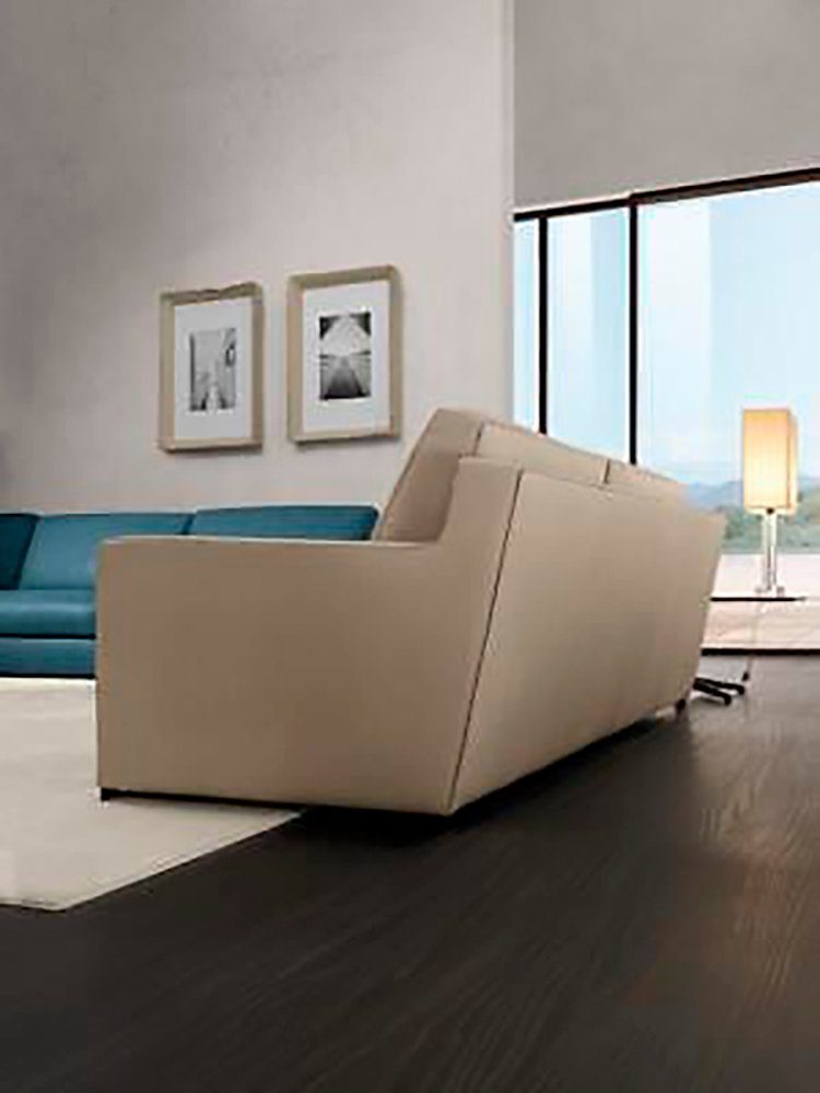 JVmoebel Sofa Elegant Prianera Textil Polsterung 3 Couch Sofa Grau Design Sitzer