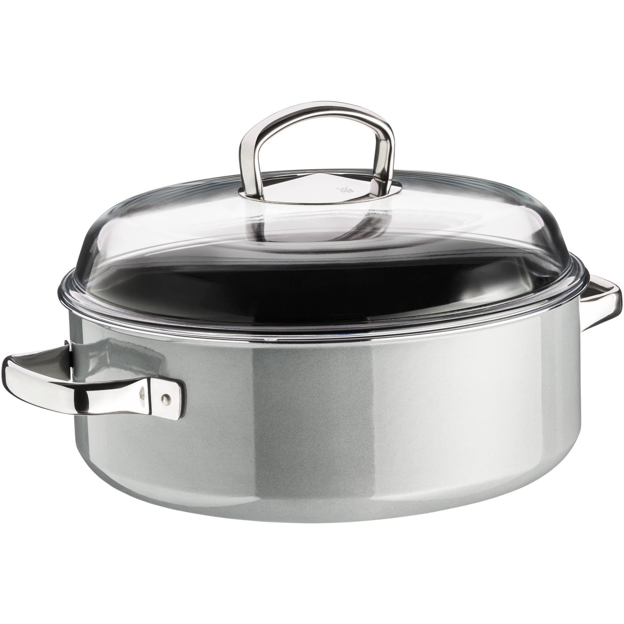 WMF Schmorpfanne, Fusiontec (1-tlg., Bratpfanne mit Deckel 28 cm (V 5,9l, Höhe mit Deckel 10,5 cm), - optimal für Herdplatten mit Ø 22 cm