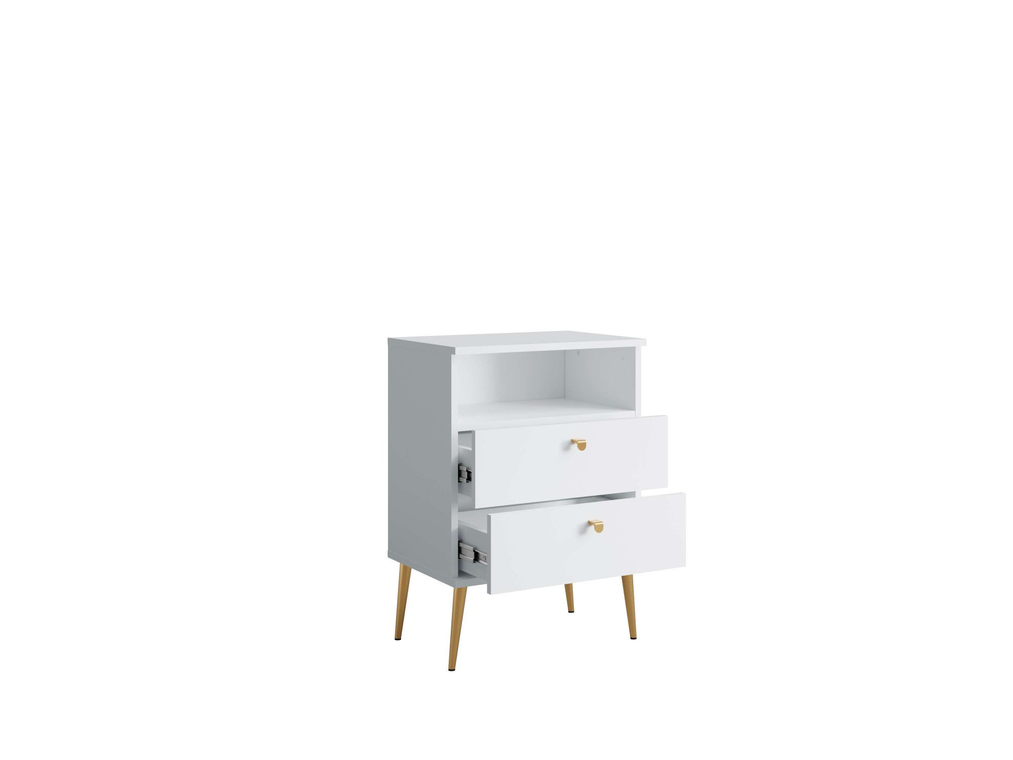 OTTO home Nachttisch Elyriia Nachtkommode mit 2 Schubladen und Fach, Premium-Qualität (Maße B/T/H: 50/34/70cm), mit viel Stauraum, modernes Design, pflegeleicht – Bild 4 von 5