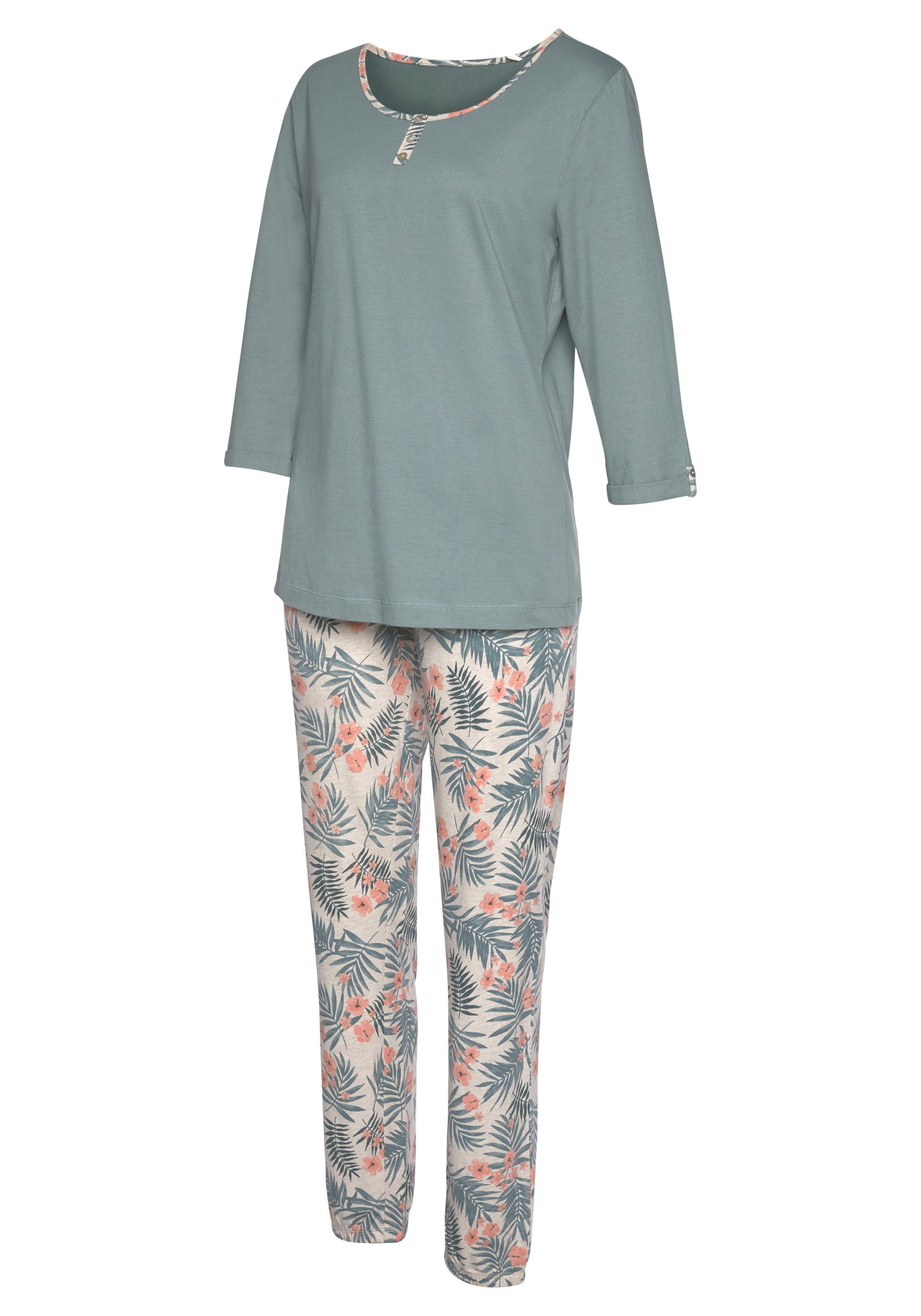LASCANA Pyjama (Set, 2 tlg) mit gemusterter Hose