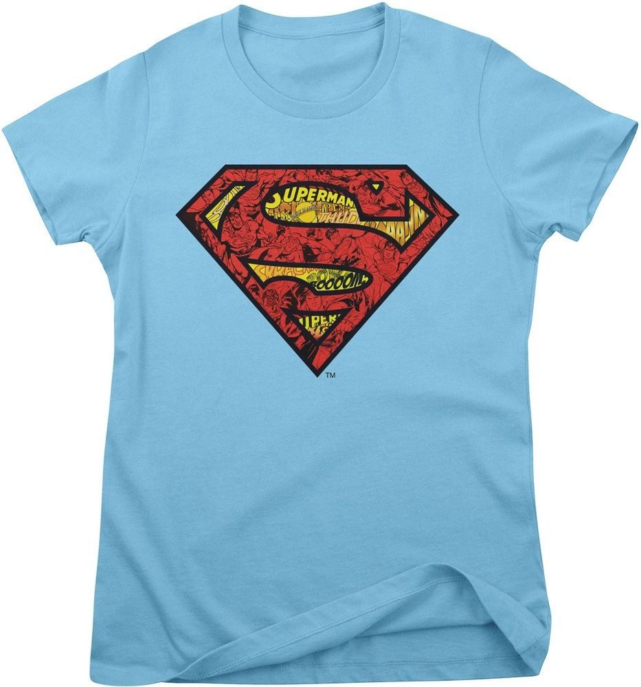 Superman T-Shirt Superman Mash-Up Shield Girly Tee