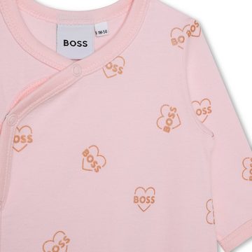 BOSS Neugeborenen-Geschenkset BOSS Baby Kombination Strampler mit Mütze rosa mit Herzmotiv