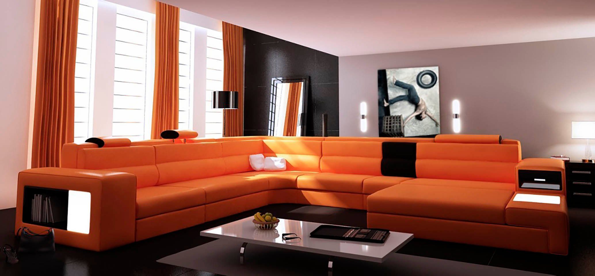 JVmoebel Ecksofa, Ledersofa Couch Wohnlandschaft Design Ecksofa B2006 Eck Modern Sofa
