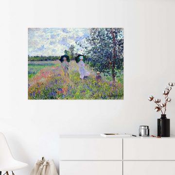 Posterlounge Wandfolie Claude Monet, Spaziergang bei Argenteuil, Wohnzimmer Malerei
