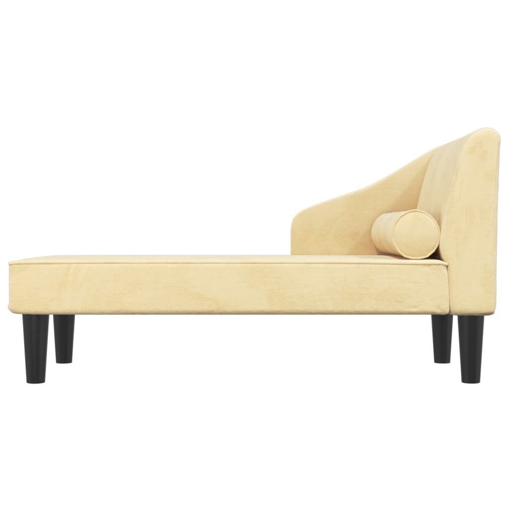 vidaXL Sofa Chaiselongue Nackenrolle mit Creme Samt