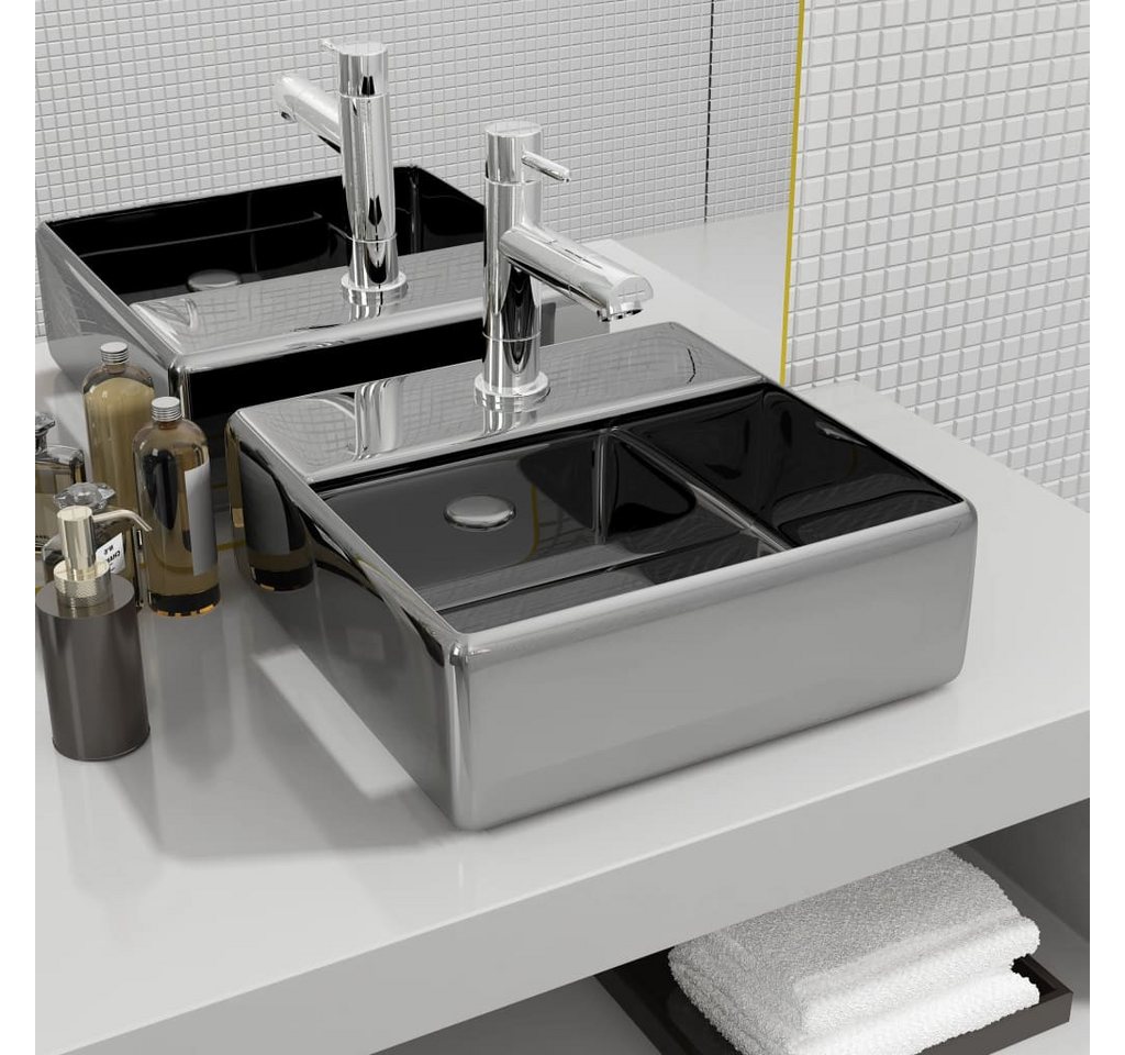 Thumbnail - vidaXL Waschbecken Waschbecken Badezimmer Aufsatzwaschbecken mit Wasserhahnloch 38x30x11