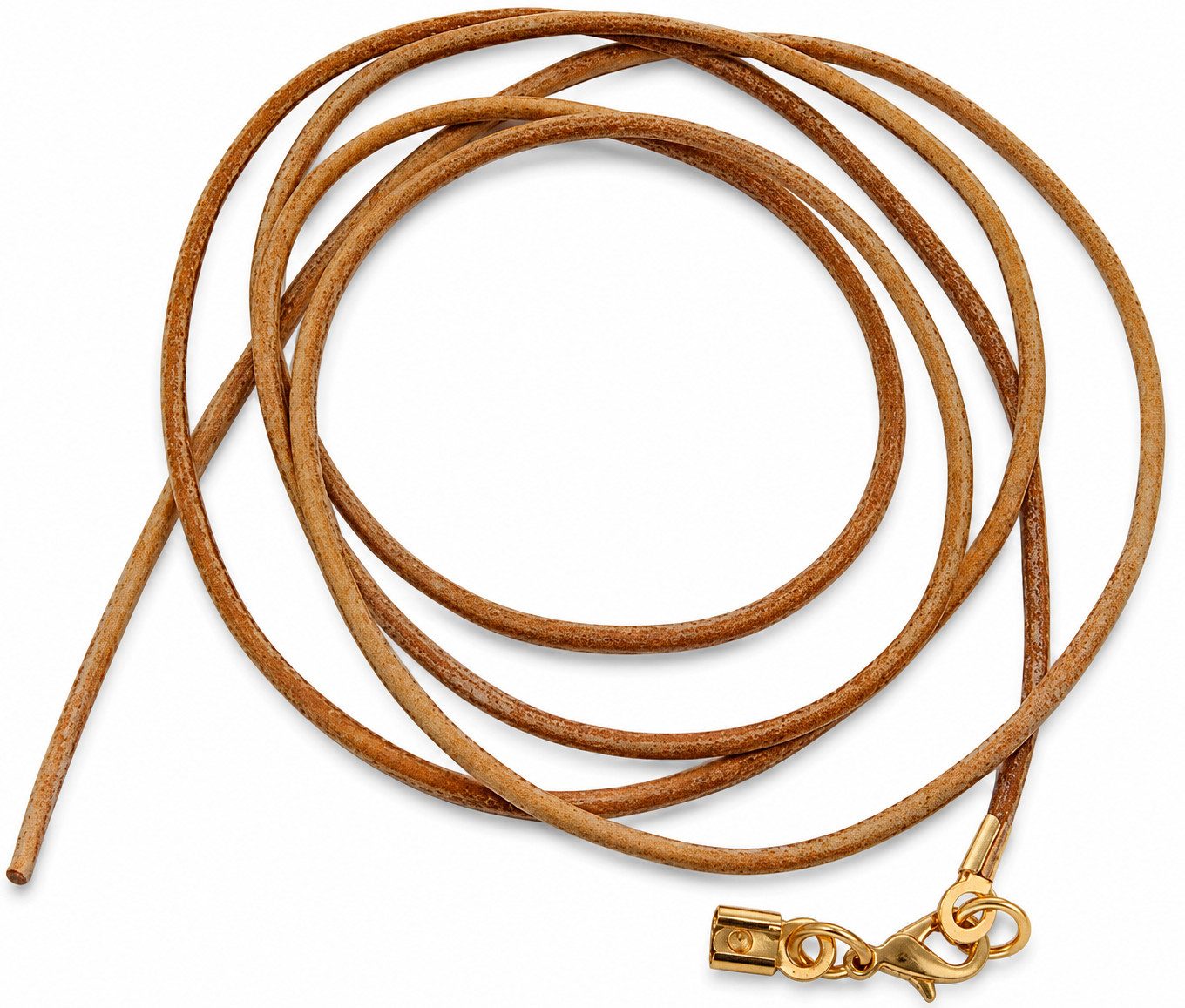 unbespielt Lederband Lederband Hellbraun gefärbt Karabinerverschluss Goldfarben 1 m, Modeschmuck für Damen und Herren