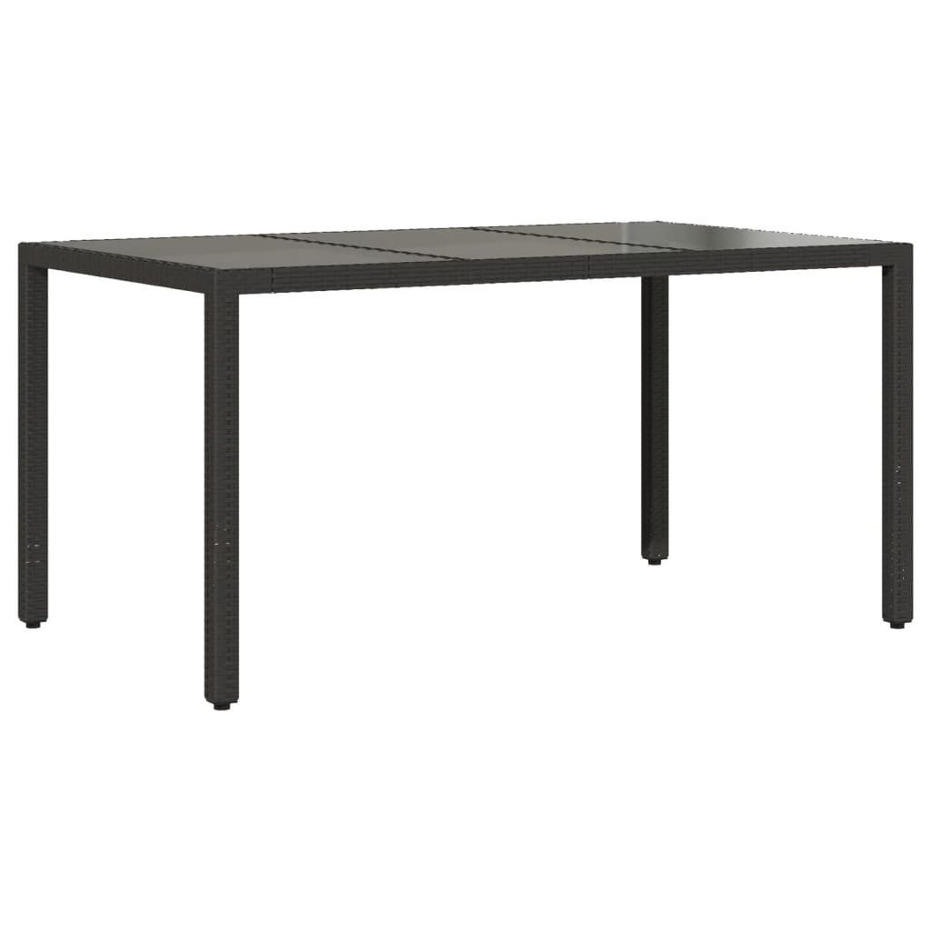 vidaXL Gartentisch Gartentisch mit Glasplatte Schwarz günstig online kaufen
