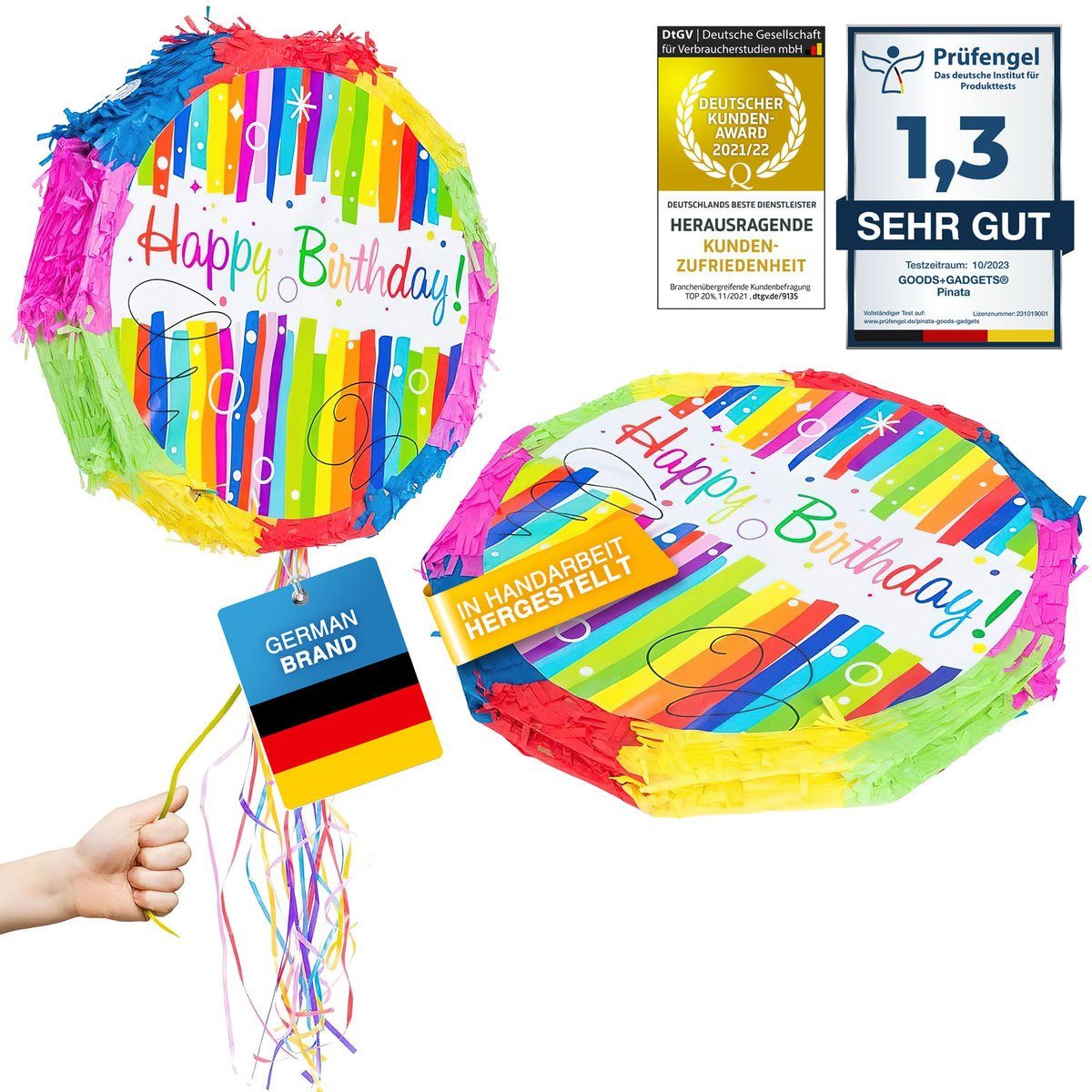 Party-Dekoration Happy zum Befüllen, Pinata zum Goods+Gadgets Befüllen Papierdekoration Birthday