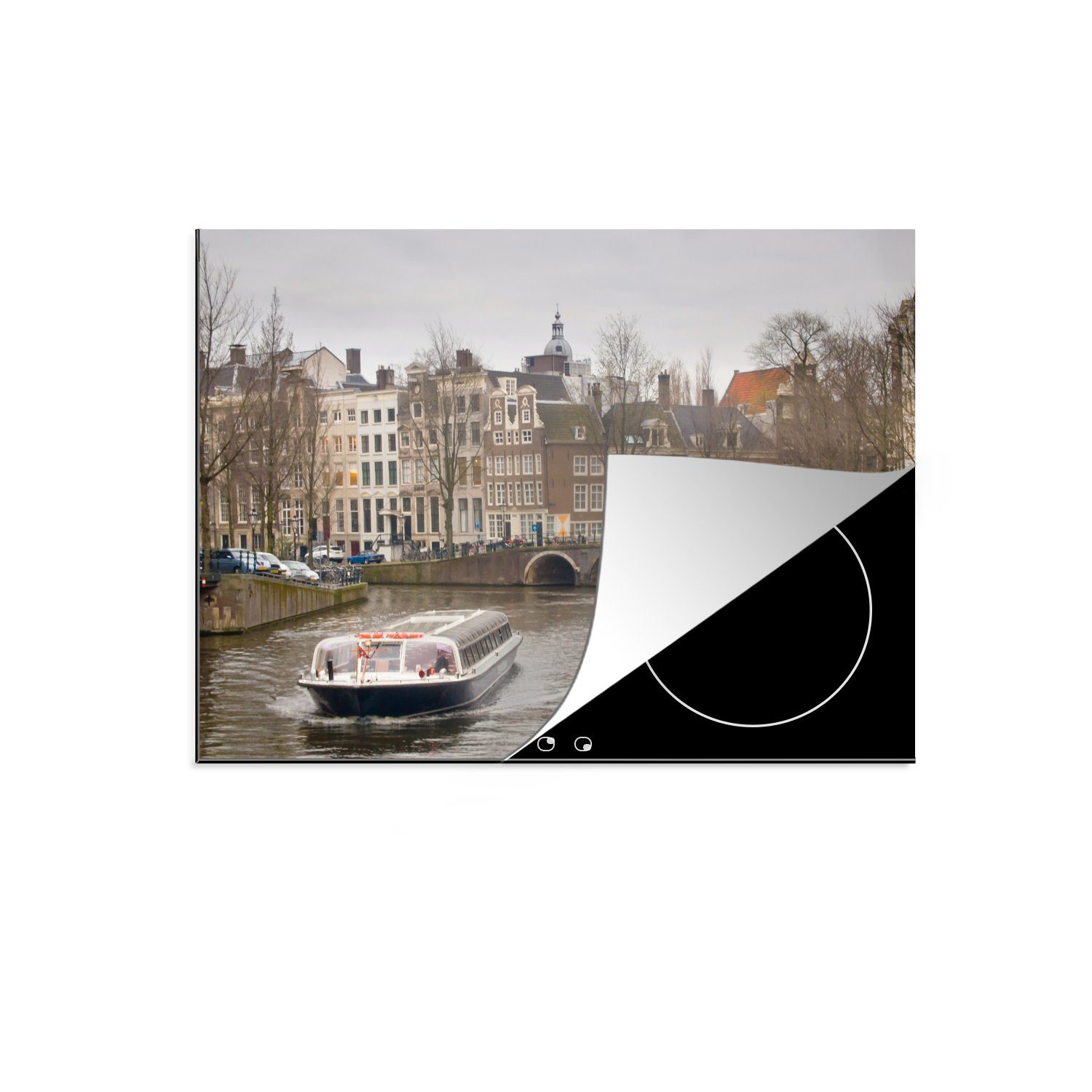 MuchoWow Arbeitsfläche Ceranfeldabdeckung in Prinsengracht (1 Amsterdam, 70x52 nutzbar, Herdblende-/Abdeckplatte cm, tlg), Mobile Vinyl,