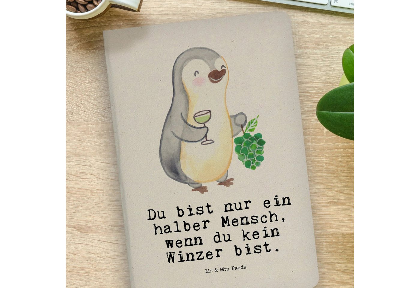 Thumbnail - Mr. & Mrs. Panda Notizbuch Winzer Herz - Transparent - Geschenk, Notizbuch A4 Blanko, DIN A4 Uni Mr. & Mrs. Panda, Bezau...