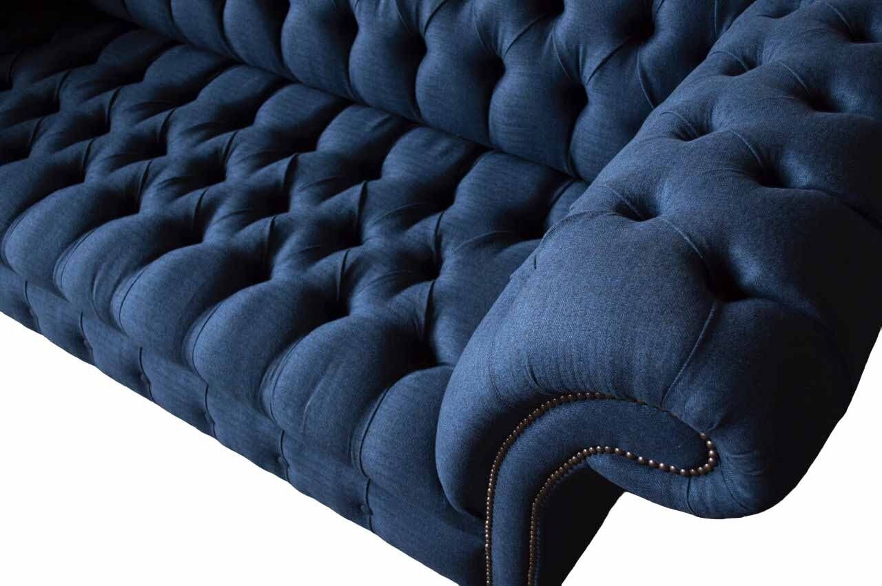 Blau Couches Dreisitzer In 3 Sitzer Sofa Made Sofa Europe Luxus Chesterfield JVmoebel Neu, Sofas