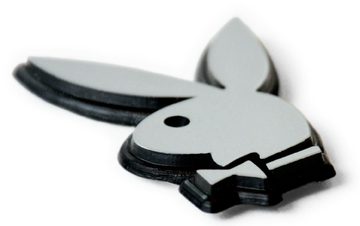 HR Autocomfort Schlüsselanhänger Set Silbergrauer Metall PLAYBOY Schlüsselanhänger Hase BUNNY mit Relief Emblem