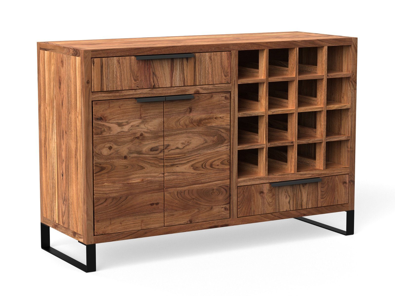 massivum Sideboard Sydney 2türig - Massivholz Akazie (13 St)