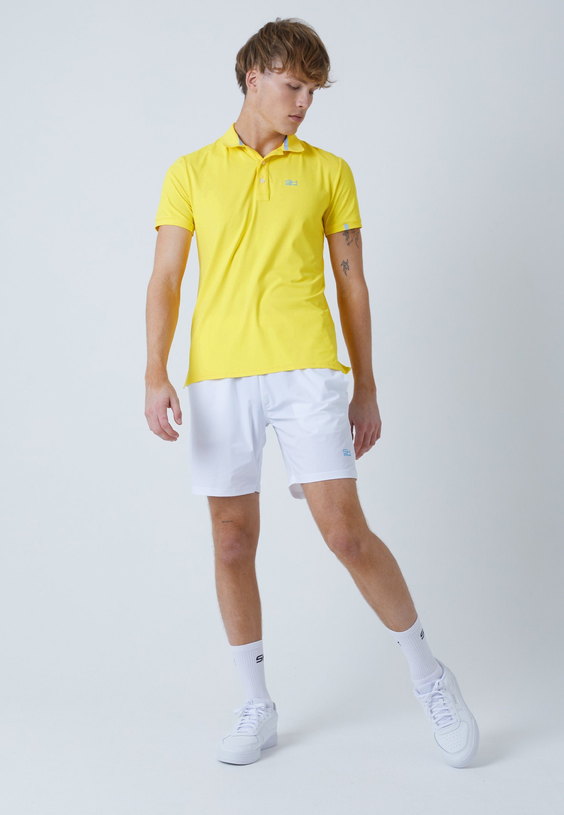 SPORTKIND Funktionsshirt Golf Kurzarm gelb Polo Herren & Jungen Shirt