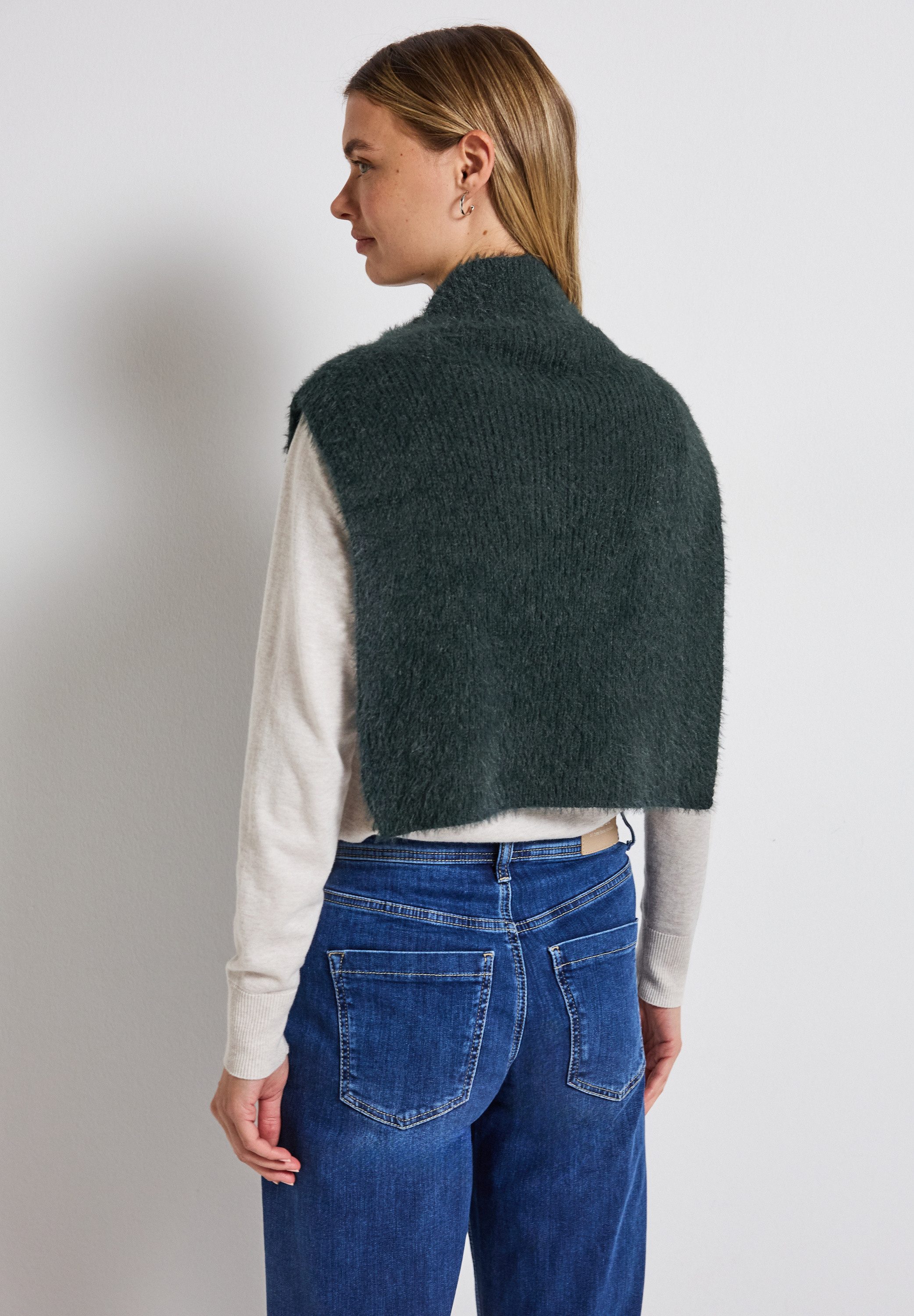 STREET ONE Strickponcho mit Federgarn