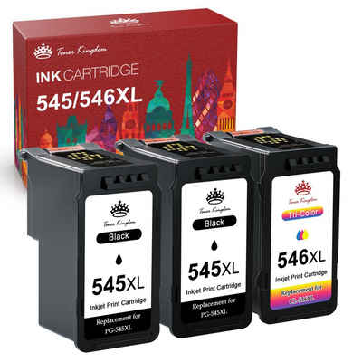 Toner Kingdom 3er-Pack ersetzt für CANON PG-545XL CL-546XL Tintenpatrone (Pixma MX490 495 iP2800 2850 2840 2855 TS205 305 3150 3151 TR4550 4551, MG2400 2450 2455 2500)