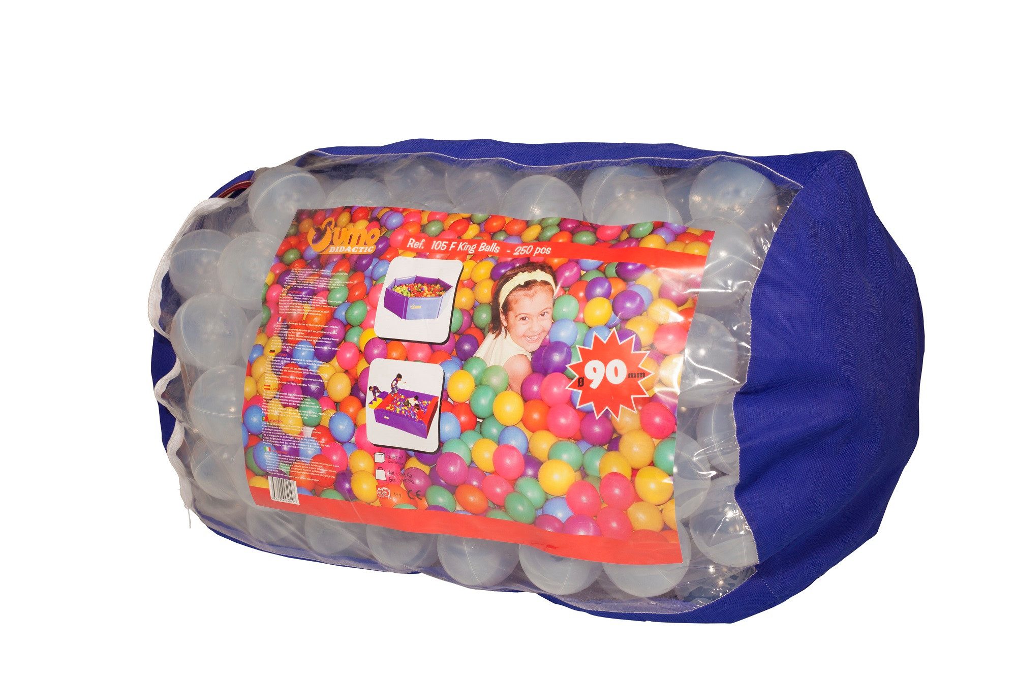 Sumo Didactic, S.L. Bällebad Feuerfeste Balltasche 70×Ø51 cm – sicher & robust, Ideal zur Aufbewahrung von Bällen, Höhe: 70 cm, Durchmesser: 51 cm
