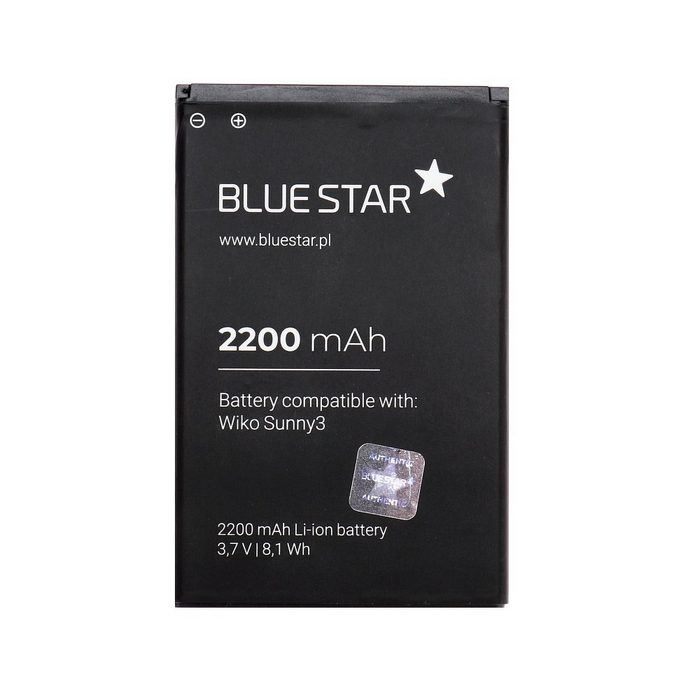BlueStar Akku Ersatz kompatibel mit Wiko Sunny 3 2200mAh Li-lon Austausch Batterie Accu Smartphone-Akku