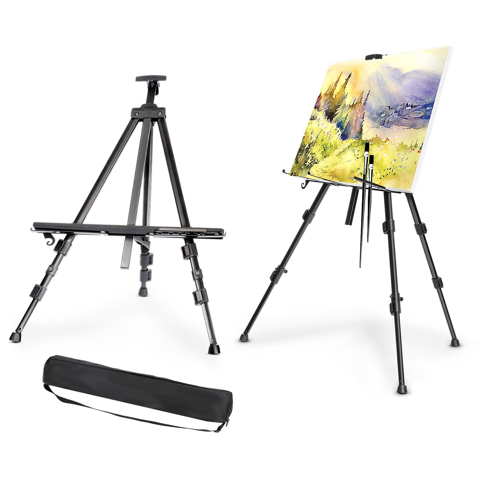 Youyijia Leinwandstaffelei Aluminium Easel 52-160 cm Adjustable Field Easel