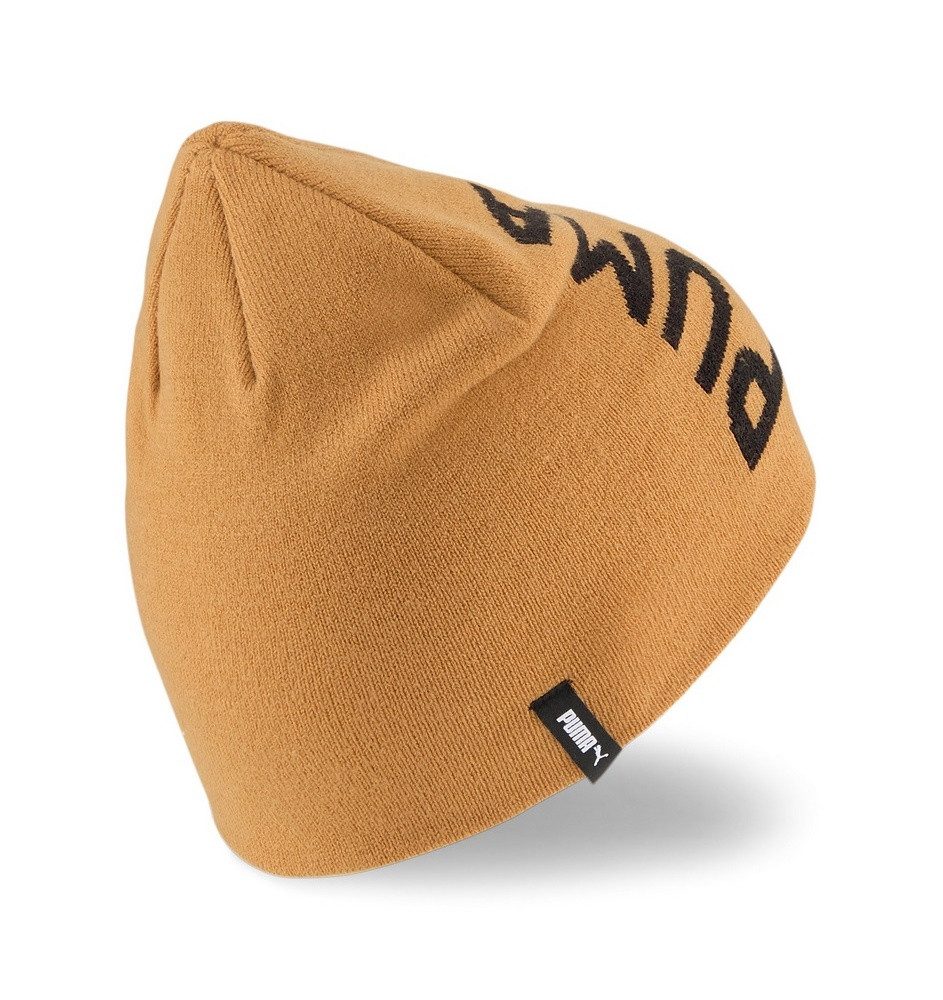 PUMA Strickmütze (Beanie) Classic Cuffless mit Schriftzug - gelb - 1 Stück