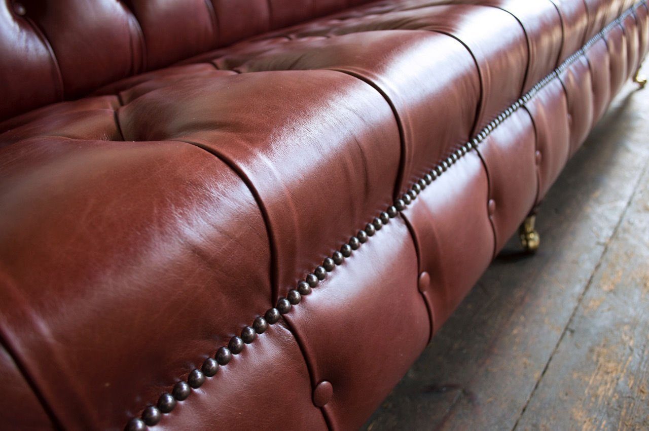 JVmoebel 3-Sitzer Chesterfield Design Luxus Polster Sofa Leder Sofort Couch 100