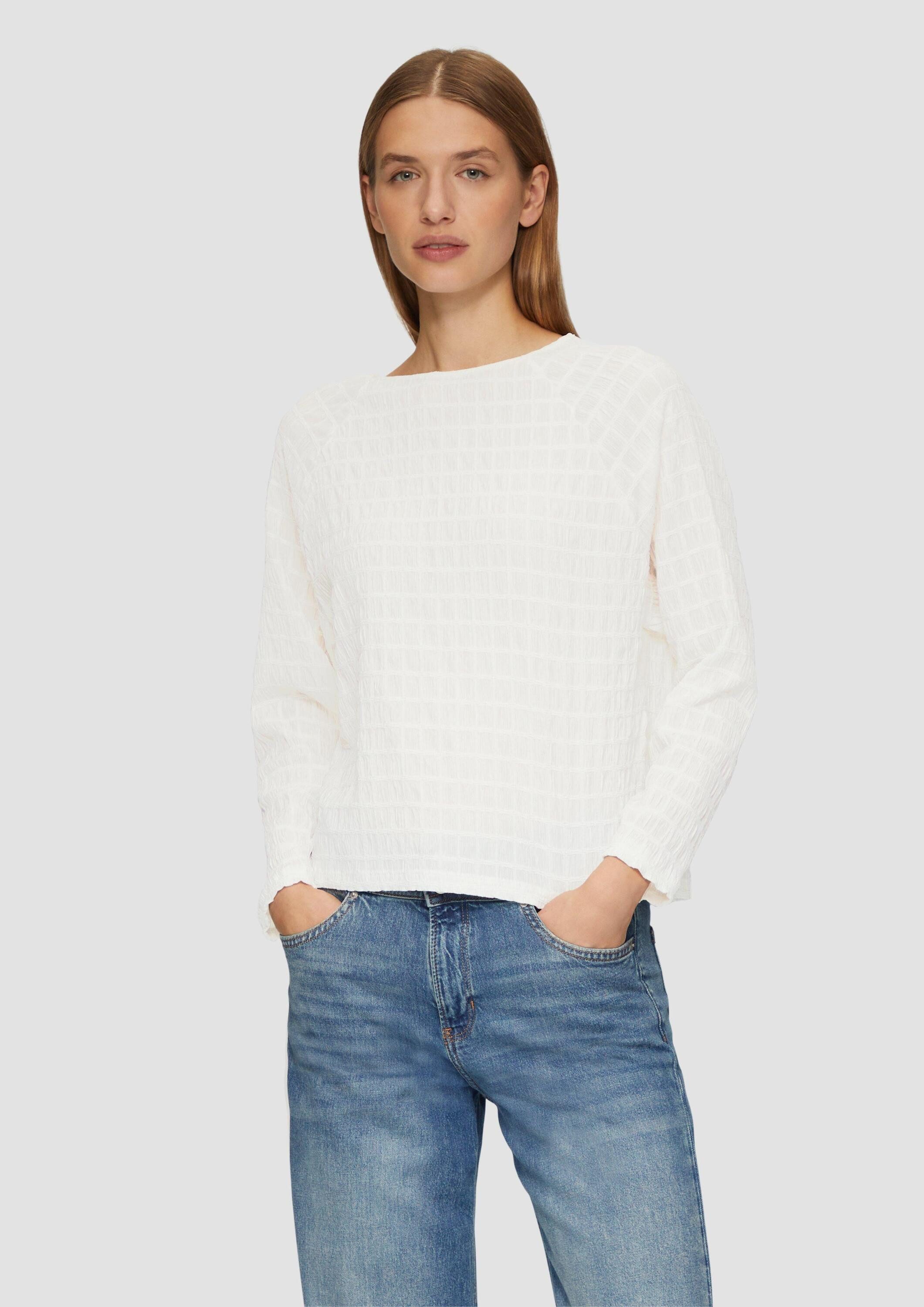 s.Oliver Langarmshirt T-Shirt Strukturiertes Jersey-Shirt mit Raglan-Ärmeln