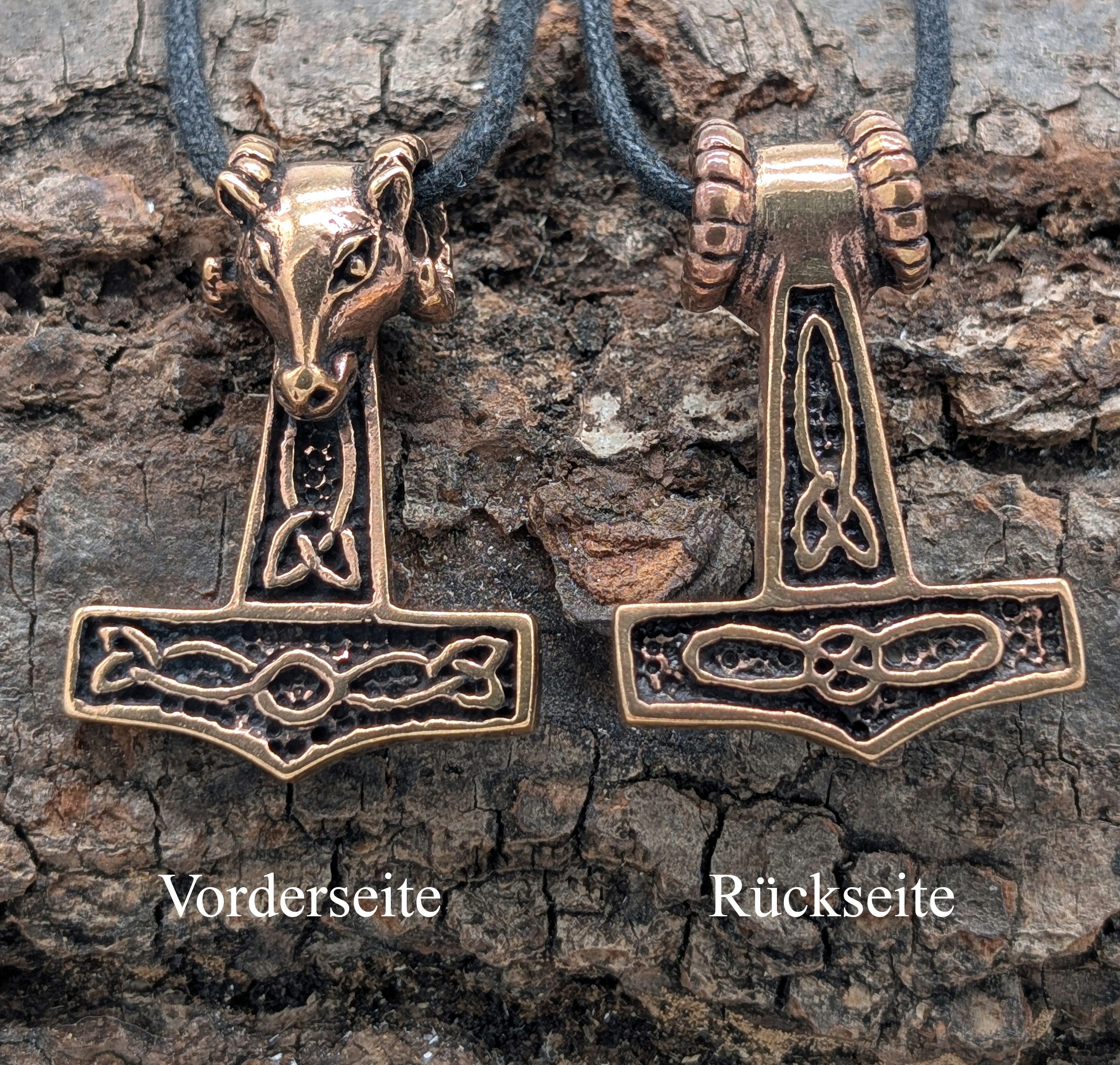 Kiss of Leather Kettenanhänger Thorshammer Bronze Anhänger Mjölnir Nordisch Wikinger Thor Thorhammer