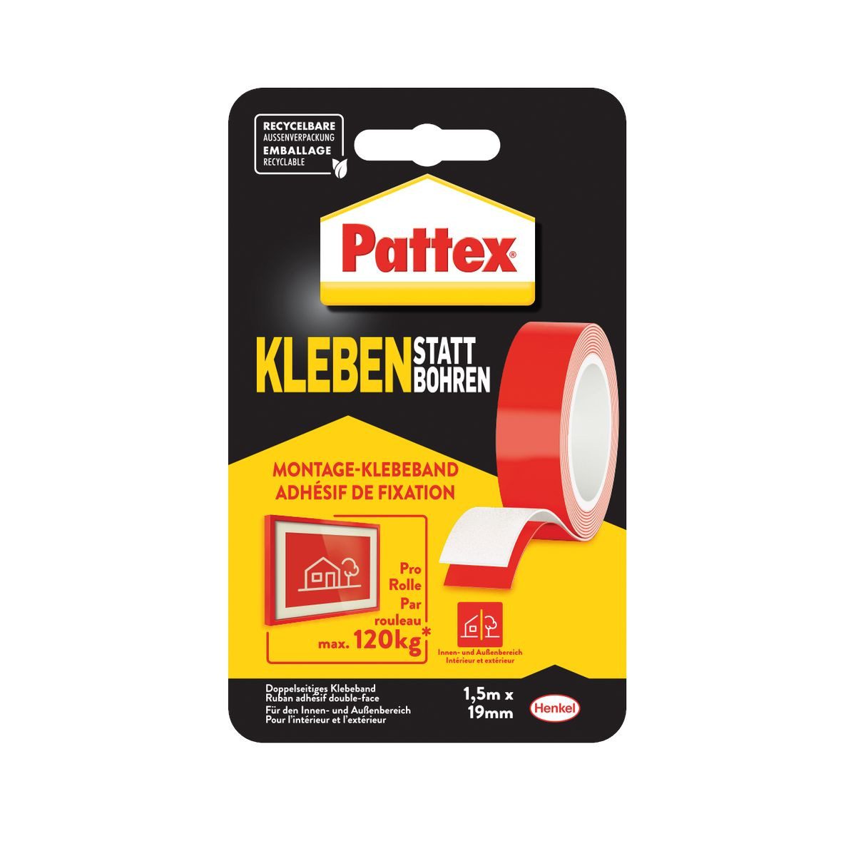 STAEDTLER Doppelklebeband Pattex Klebeband Kleben statt Bohren