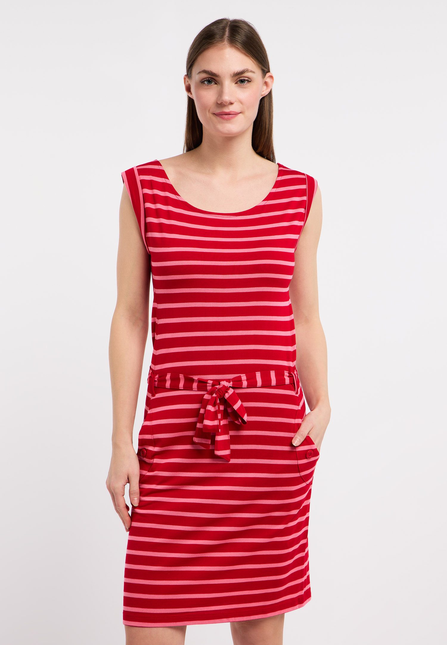 Ragwear Minikleid TAGG STRIPES (2-tlg) Fließende Viskosemischung mit Streifen und Bindeband