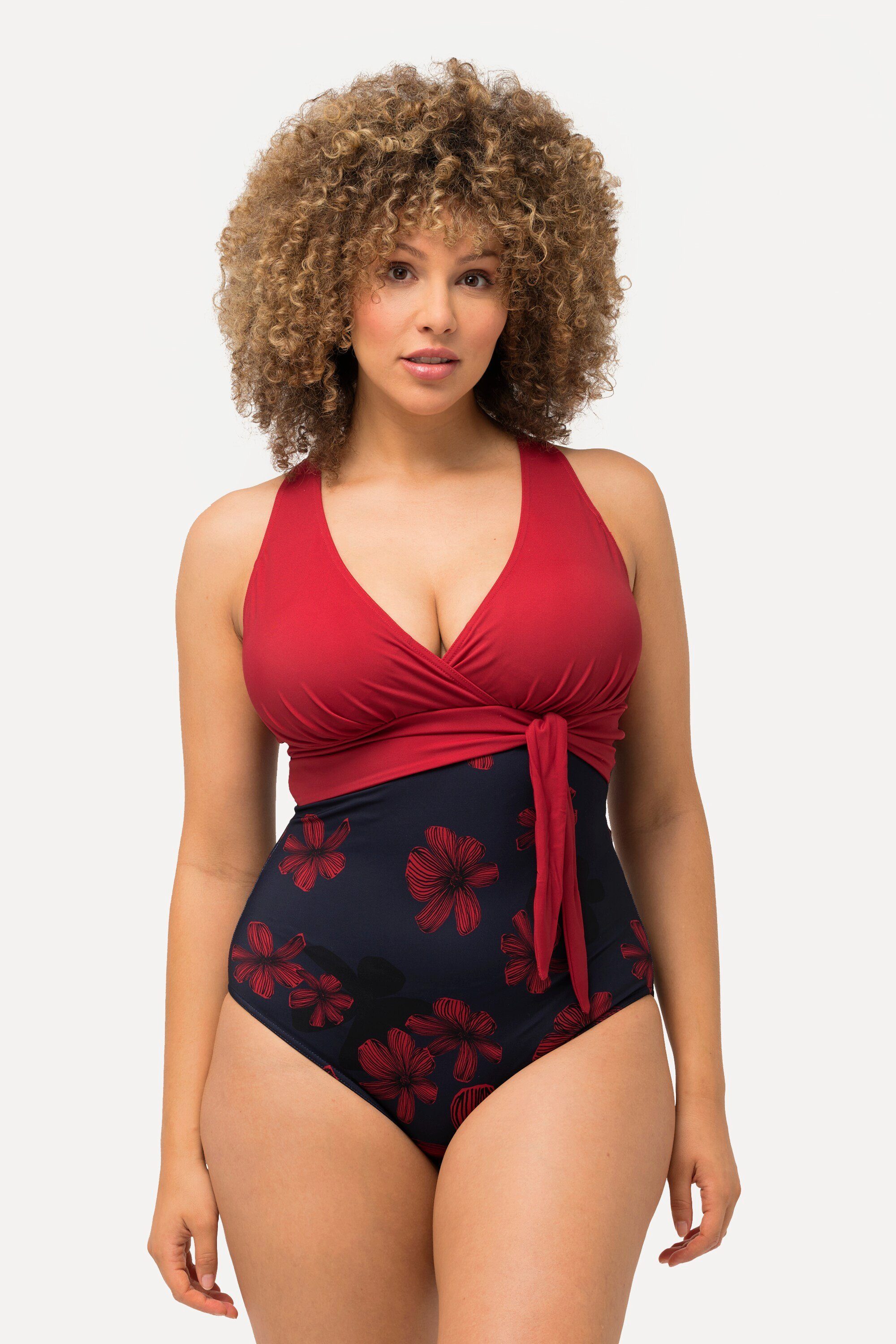 Ulla Popken Badeanzug Badeanzug Schiebeknoten Softcups Neckholder-Optik günstig online kaufen