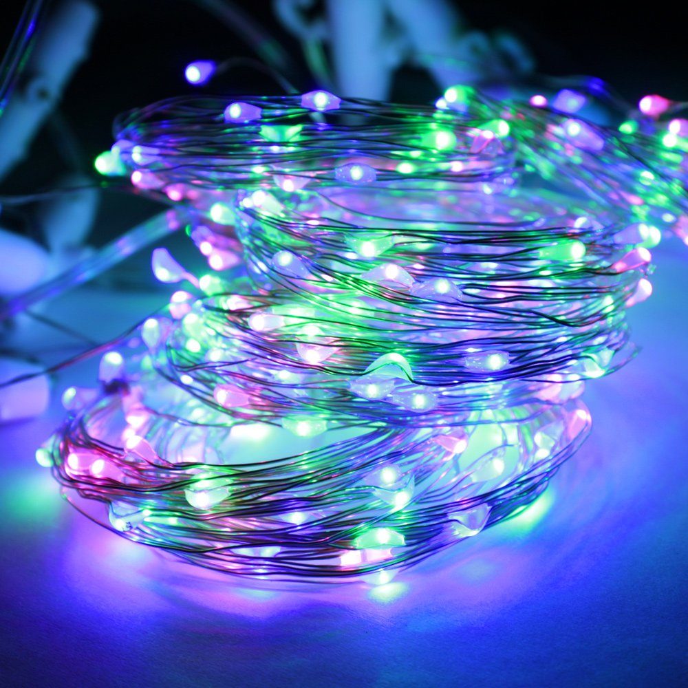 Sunicol LED-Lichtervorhang 3x3m 300 LED Wasserdicht, Fenster Nachtlicht Party Mehrfarbig USB für Innen Weihnachten Zimmer Dekoration, Lichternetz, Lichterketten, Wand Vorhang