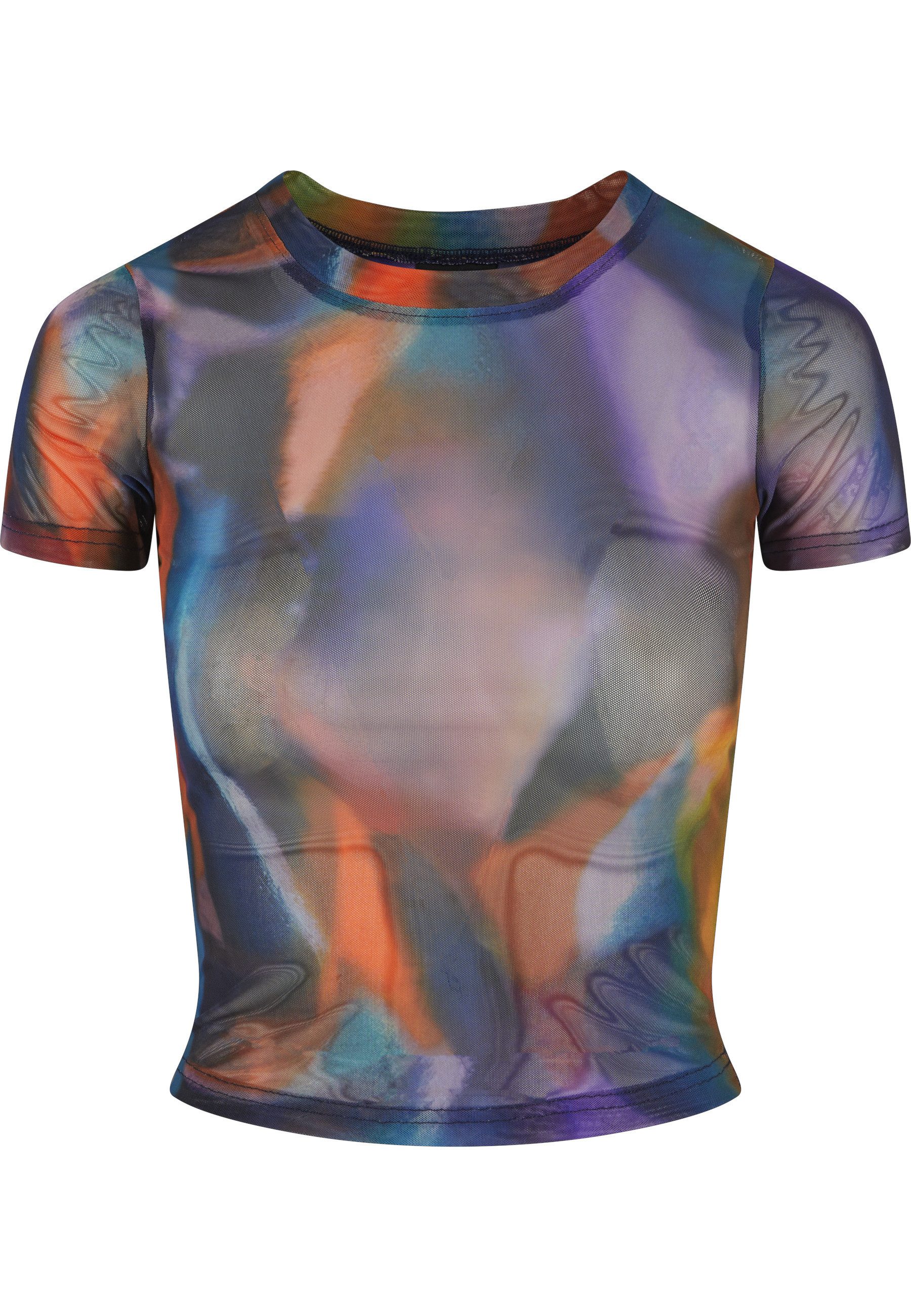 URBAN CLASSICS T-Shirt Urban Classics Damen Ladies AOP Mesh Tee (1-tlg)