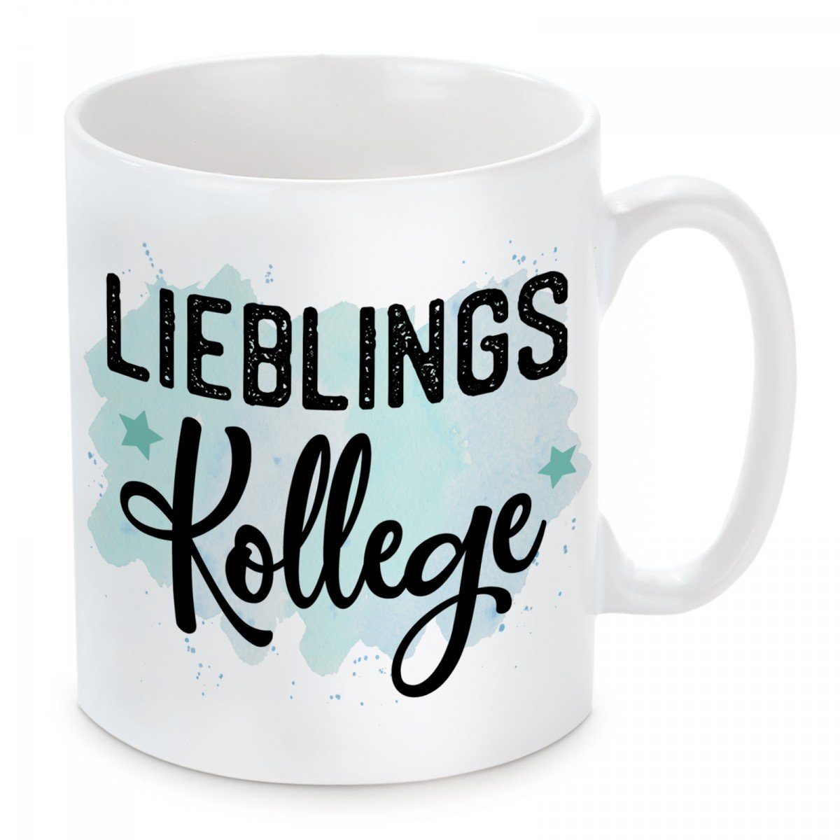 Herzbotschaft Tasse Kaffeebecher mit Motiv LIeblingskollege, Keramik, Kaffeetasse spülmaschinenfest und mikrowellengeeignet