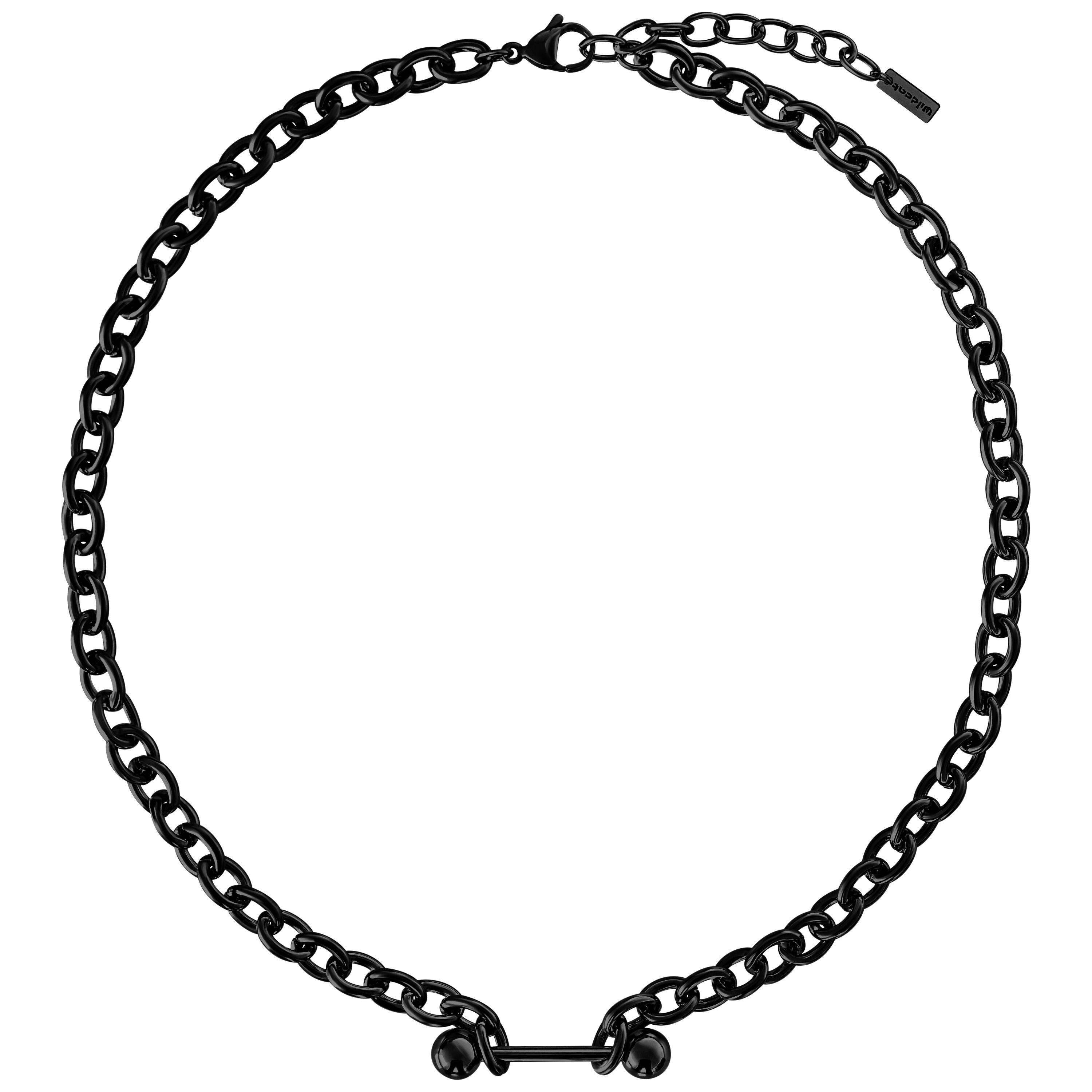 Wildcat Kette mit Anhänger Barbell Necklace - Schwarz, Chirurgenstahl 316L - wasserfest, langlebig, hautverträglich