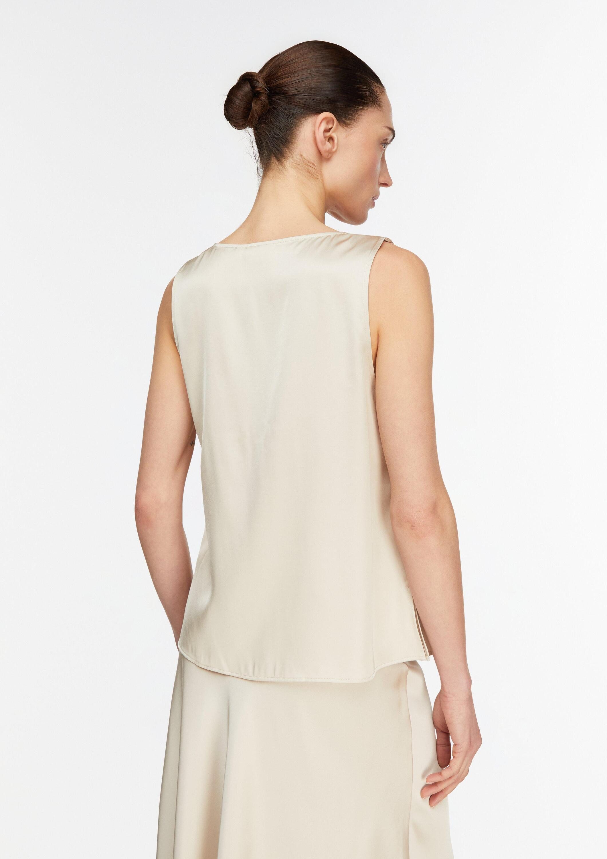 comma Blusentop Bluse Satin-Wasserfall-Top