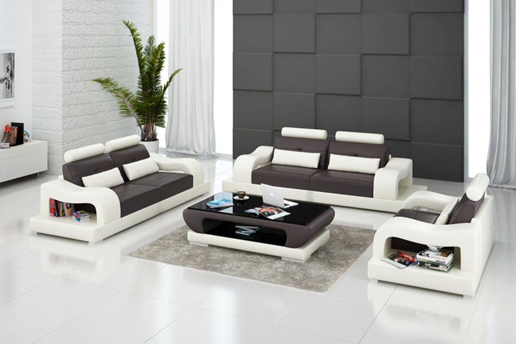Made Sofas Polstermöbel Europe in stilvolle Neu, Luxus JVmoebel Sofa Weiß Couchgarnitur 3+2+1