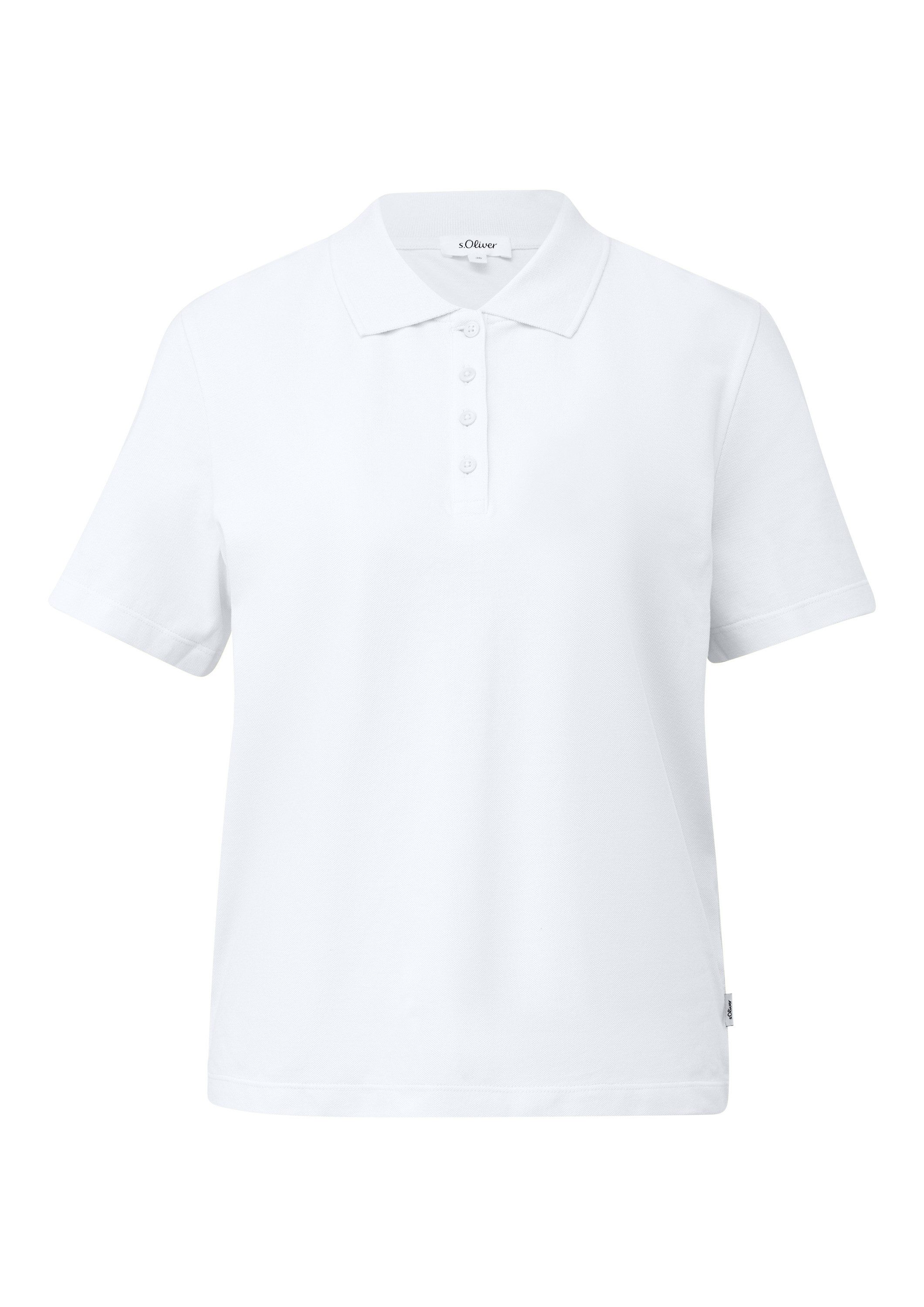 s.Oliver Kurzarmshirt Polo-Shirt Poloshirt aus Baumwoll-Piqué