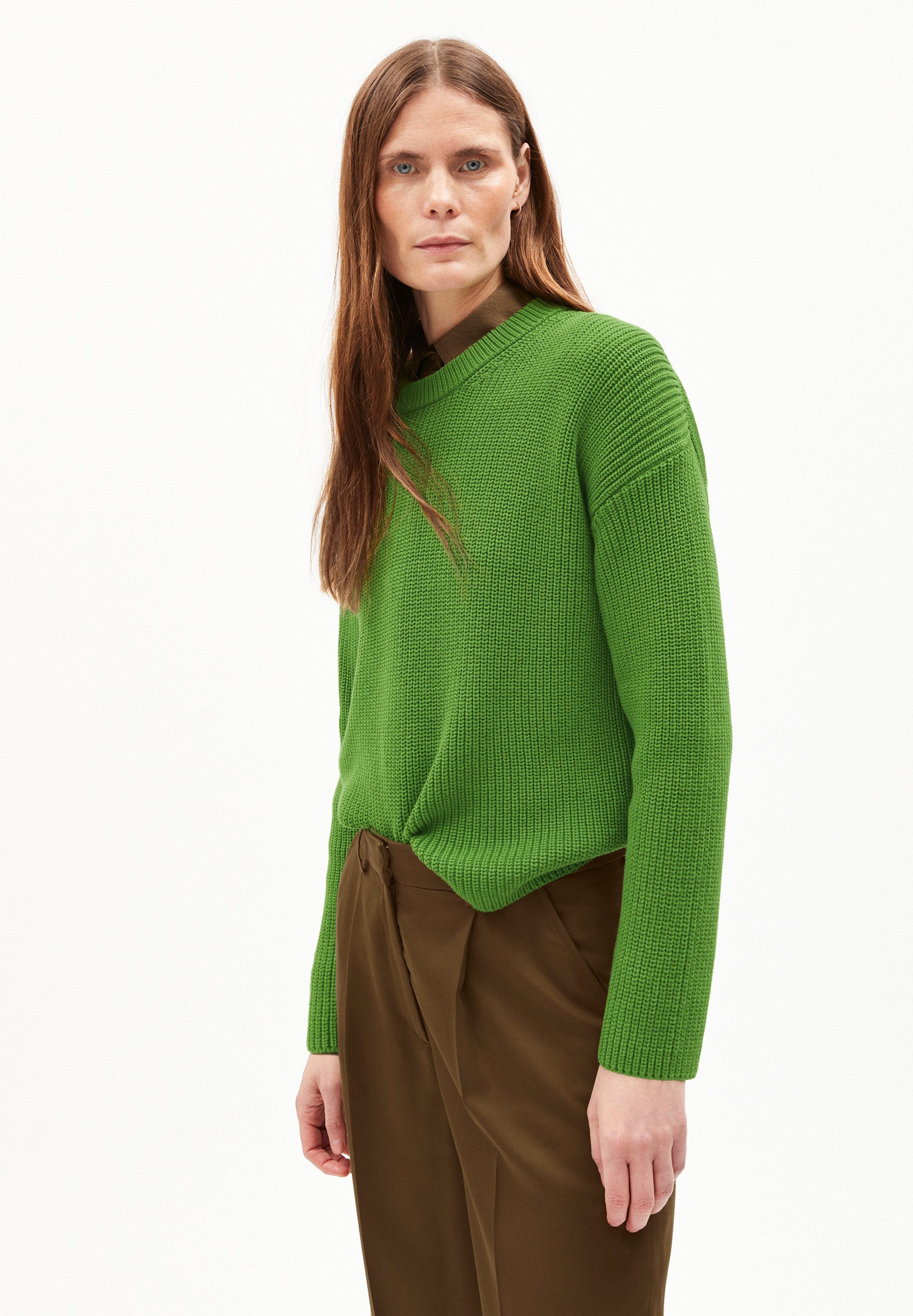 Strickpullover NURIAAS Pullover Loose Fit aus Bio-Baumwolle