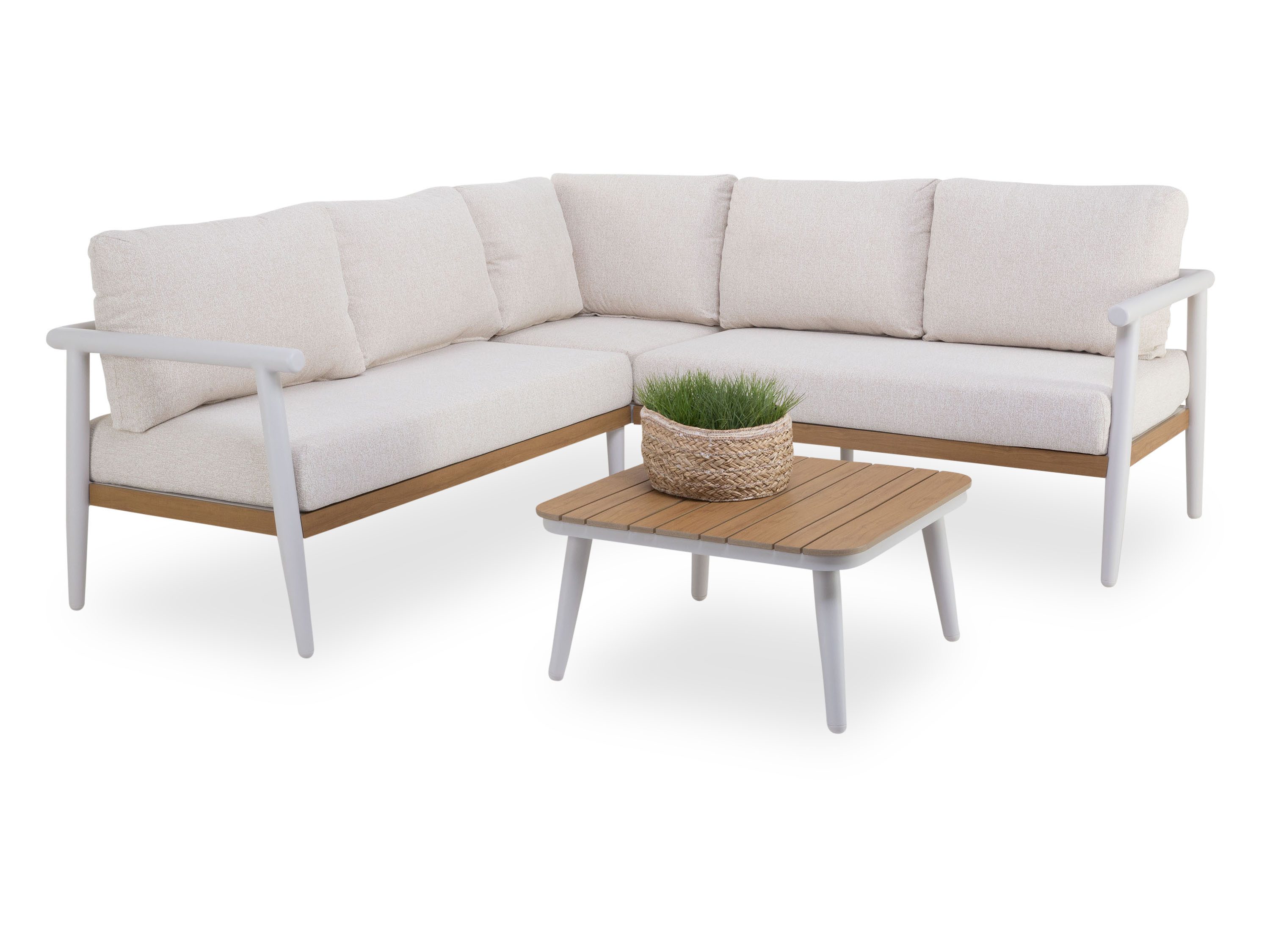 casa NOVA Gartenlounge-Set casa NOVA Lounge-Set VAVA 3-tlg. beige Gartenset Loungemöbel