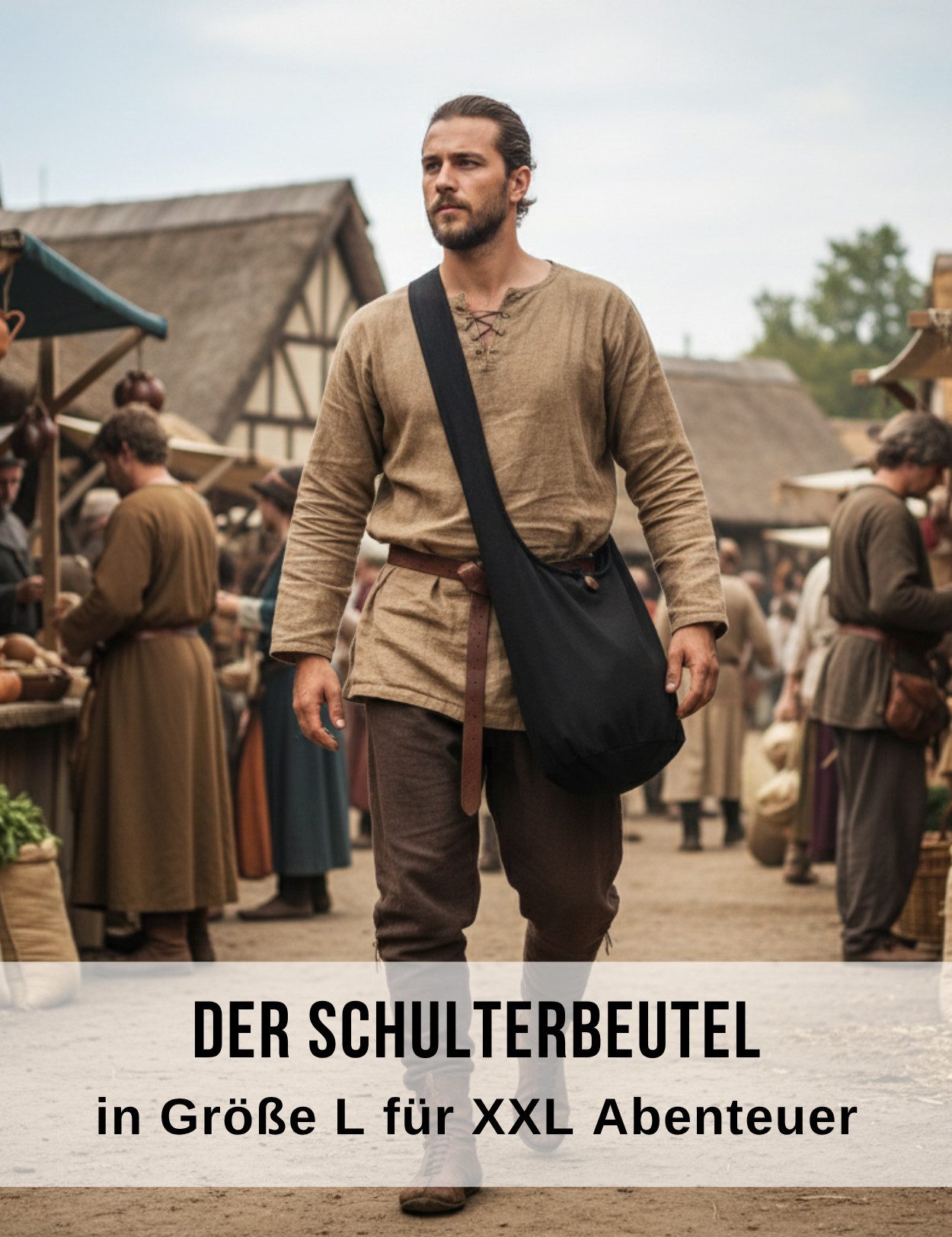 PANASIAM Freizeittasche Schulterbeutel einfarbig Schultertasche aus 100% Baumwolle in 2 Größen, Umhängetasche auch als Wickeltasche Handtasche oder Strandtasche