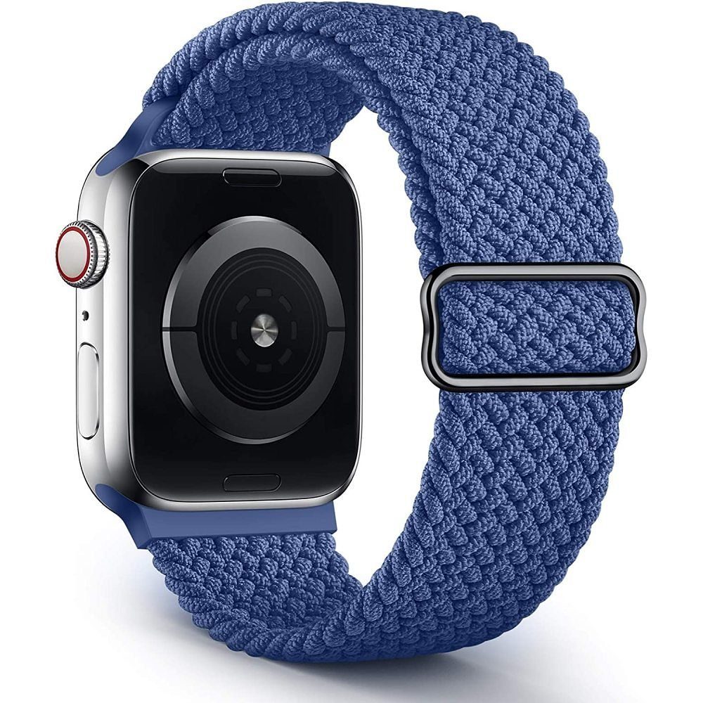 GelldG Smartwatch-Armband Geflochtenes Solo Loop Armband Kompatibel mit Apple Watch Armband Blau