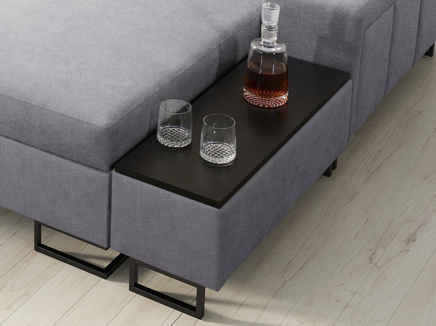 Möbel für Dich Ecksofa Melody I MAX, mit Ablage, USB, Becherhalter, Schlaffunktion und Bettkasten
