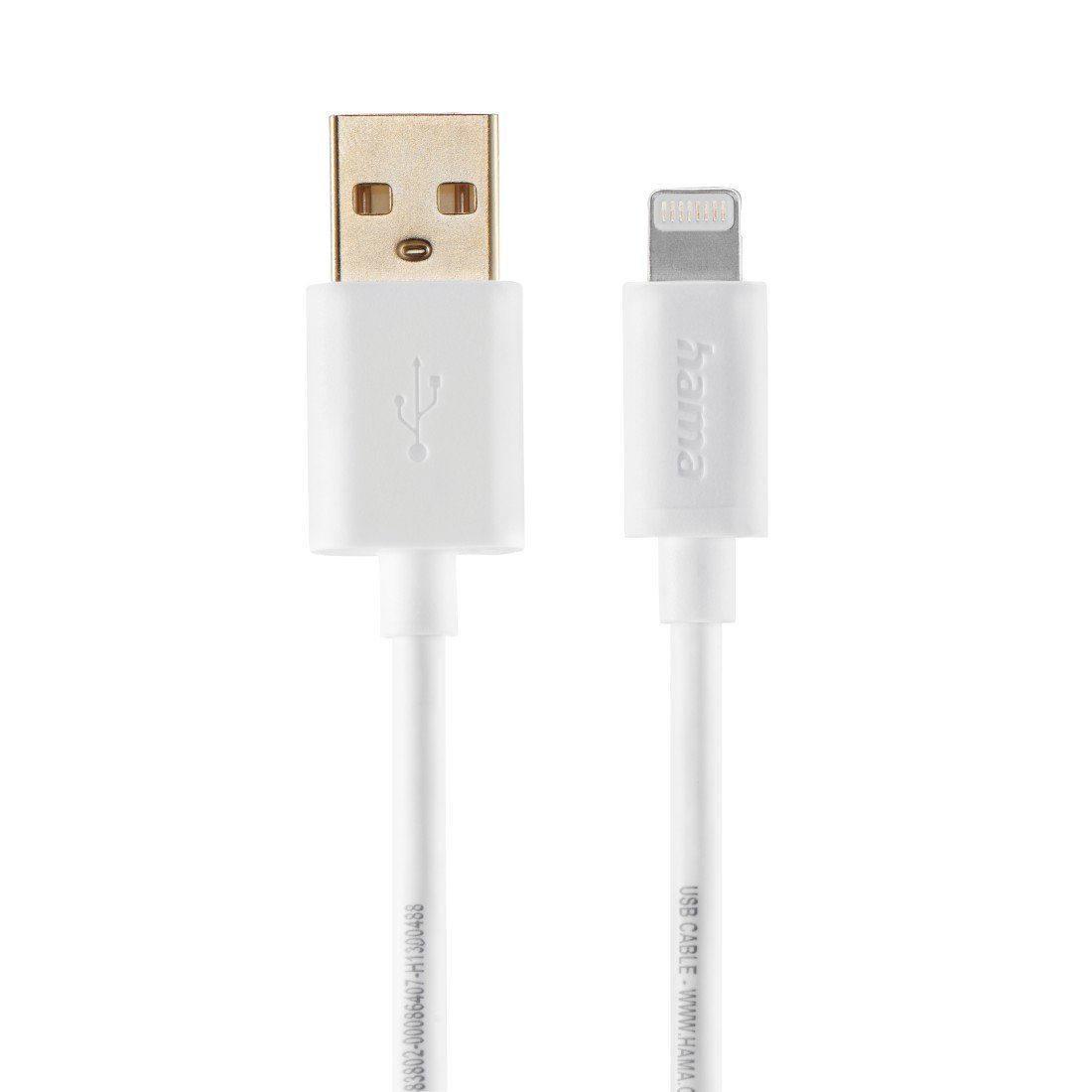 Hama Ladekabel für Smartphones und Tablets 1,5 m, USB-A auf Lightning, Weiß USB-Kabel, Lightning, USB Typ A, (150 cm)