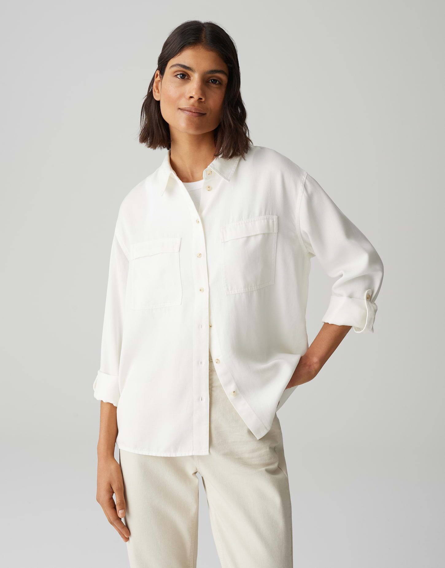 OPUS Hemdbluse Hemdbluse FALENSA Regular aus Lyocell günstig online kaufen