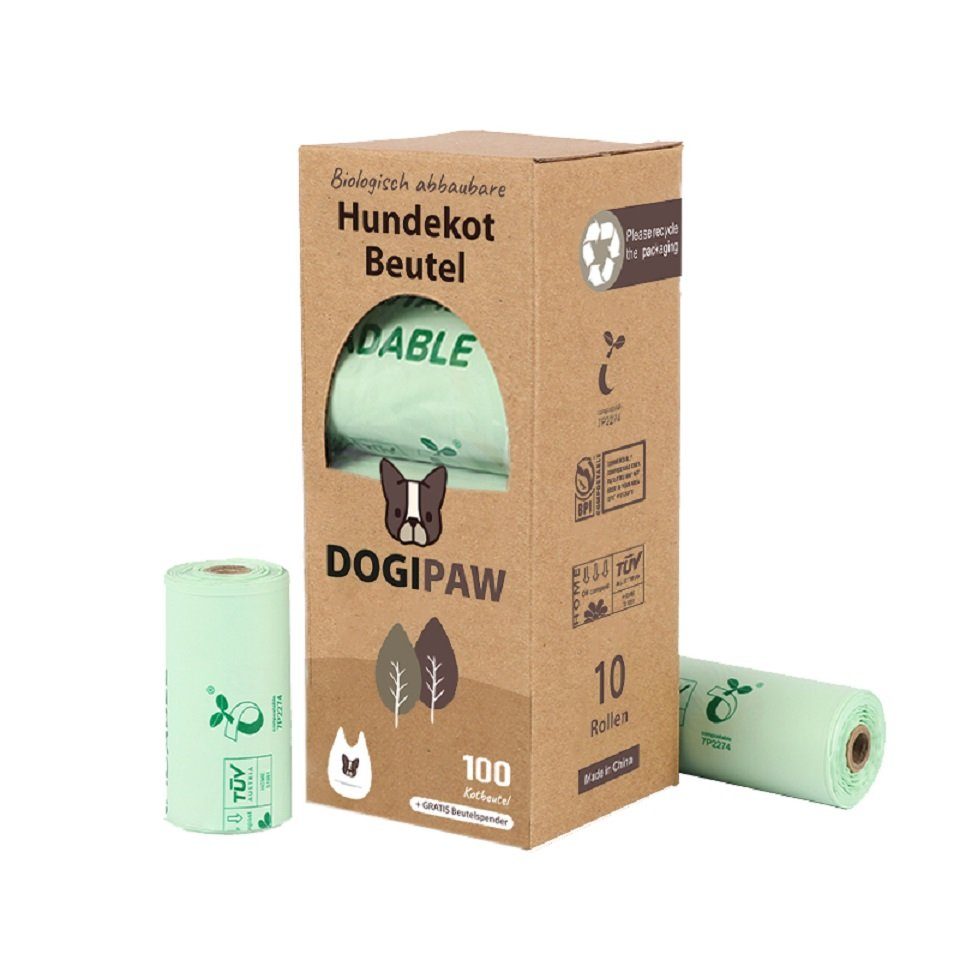 XLYNE Hunde-Geschirr DOGIPAW Hundekotbeutel, Maisstärke, Aus Maisstärke (kein Plastik). CO2 neutral und kompostierbar